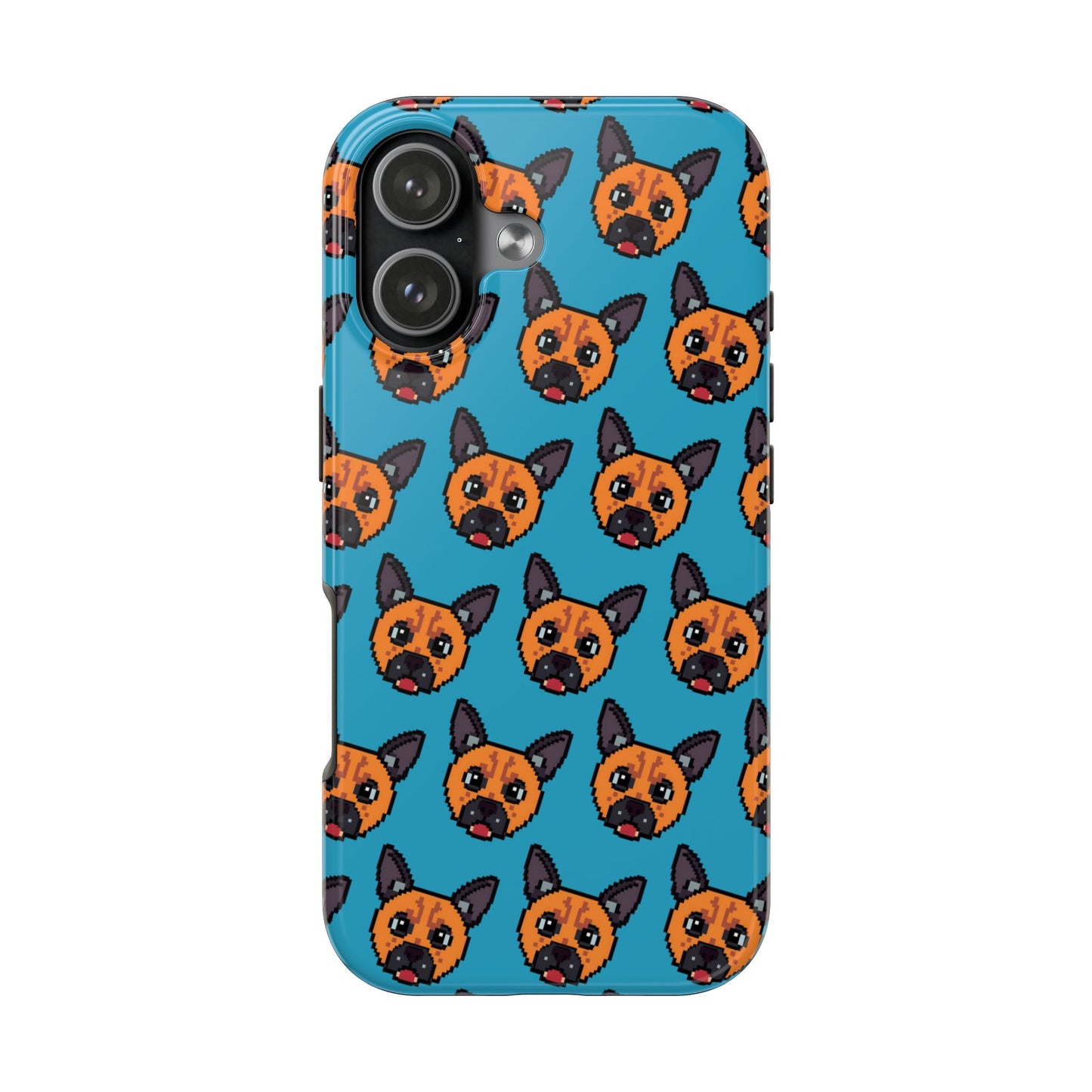 Cute Orange Dog Pixel Art Pattern Tough Phone Case - Fun & Durable Protection - for iPhone