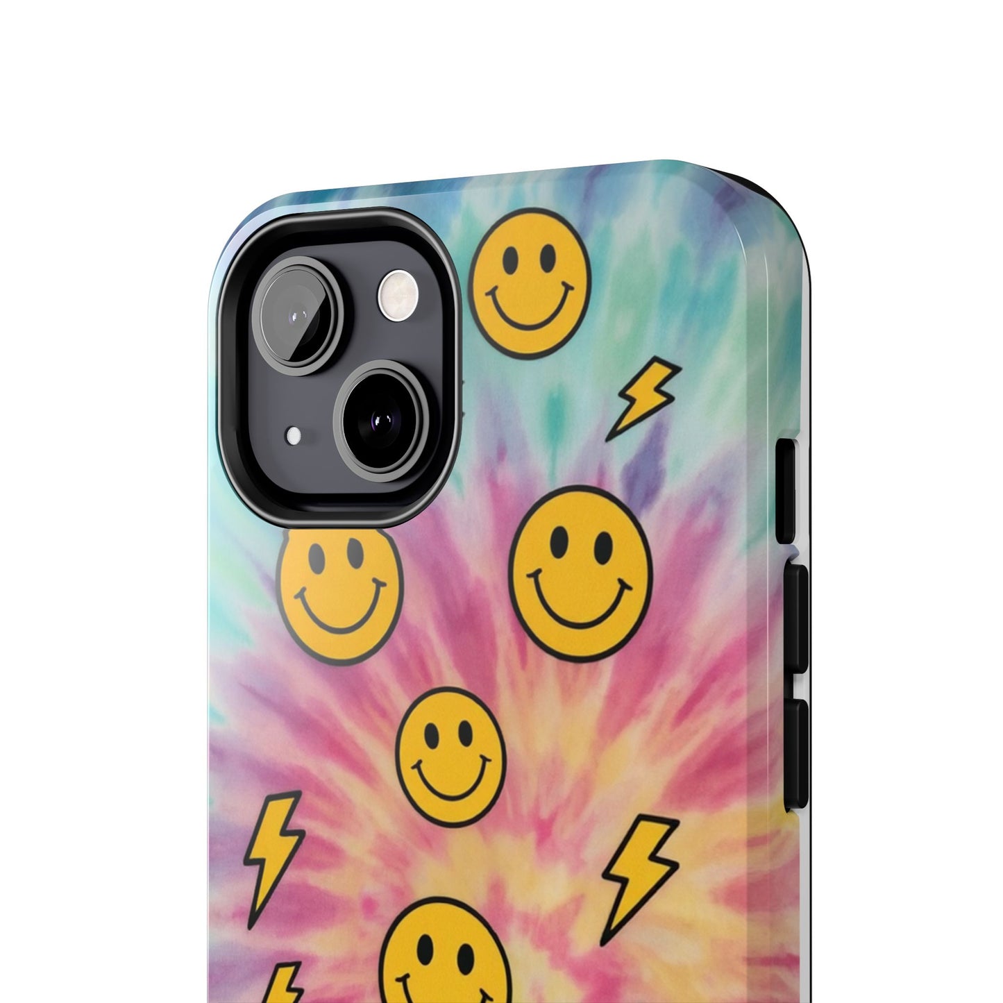 Colorful Smiley Lightning Tough Phone Case - Fun & Durable