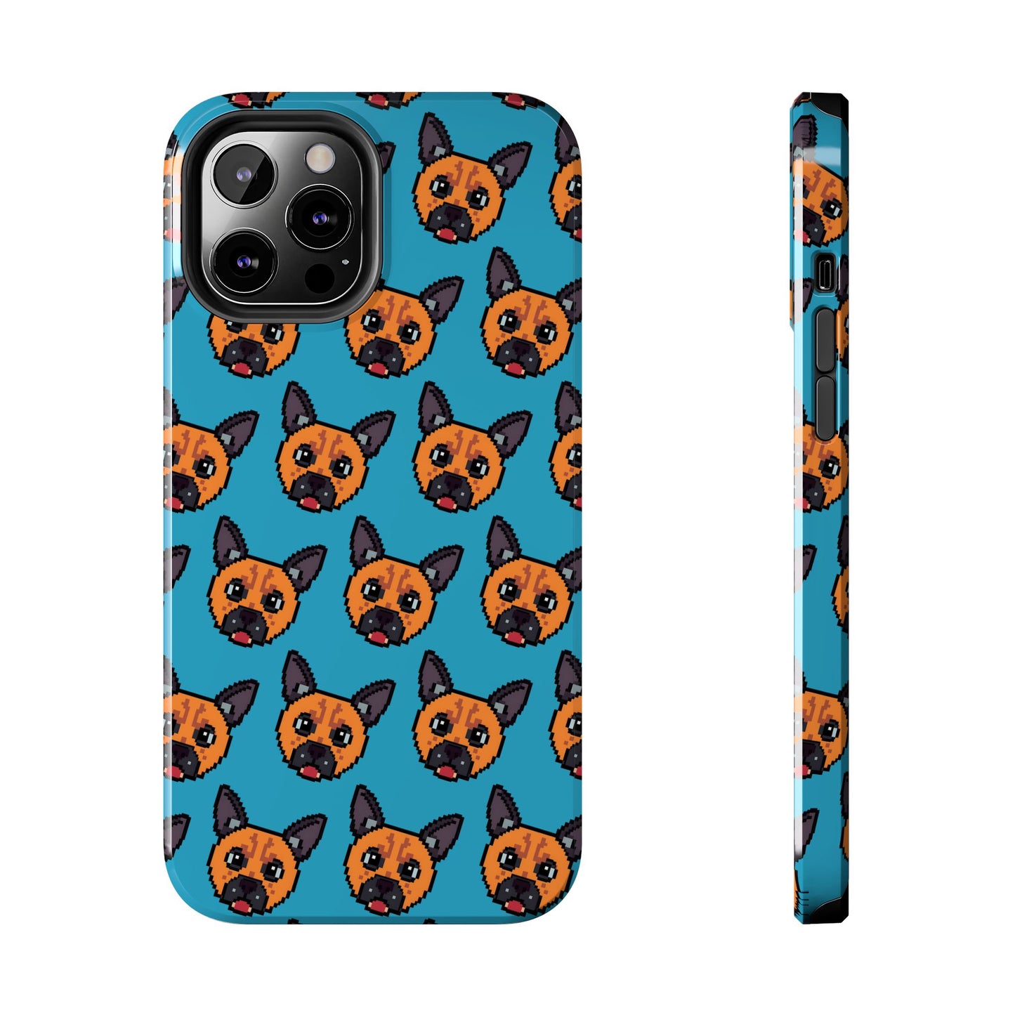 Cute Orange Dog Pixel Art Pattern Tough Phone Case - Fun & Durable Protection - for iPhone