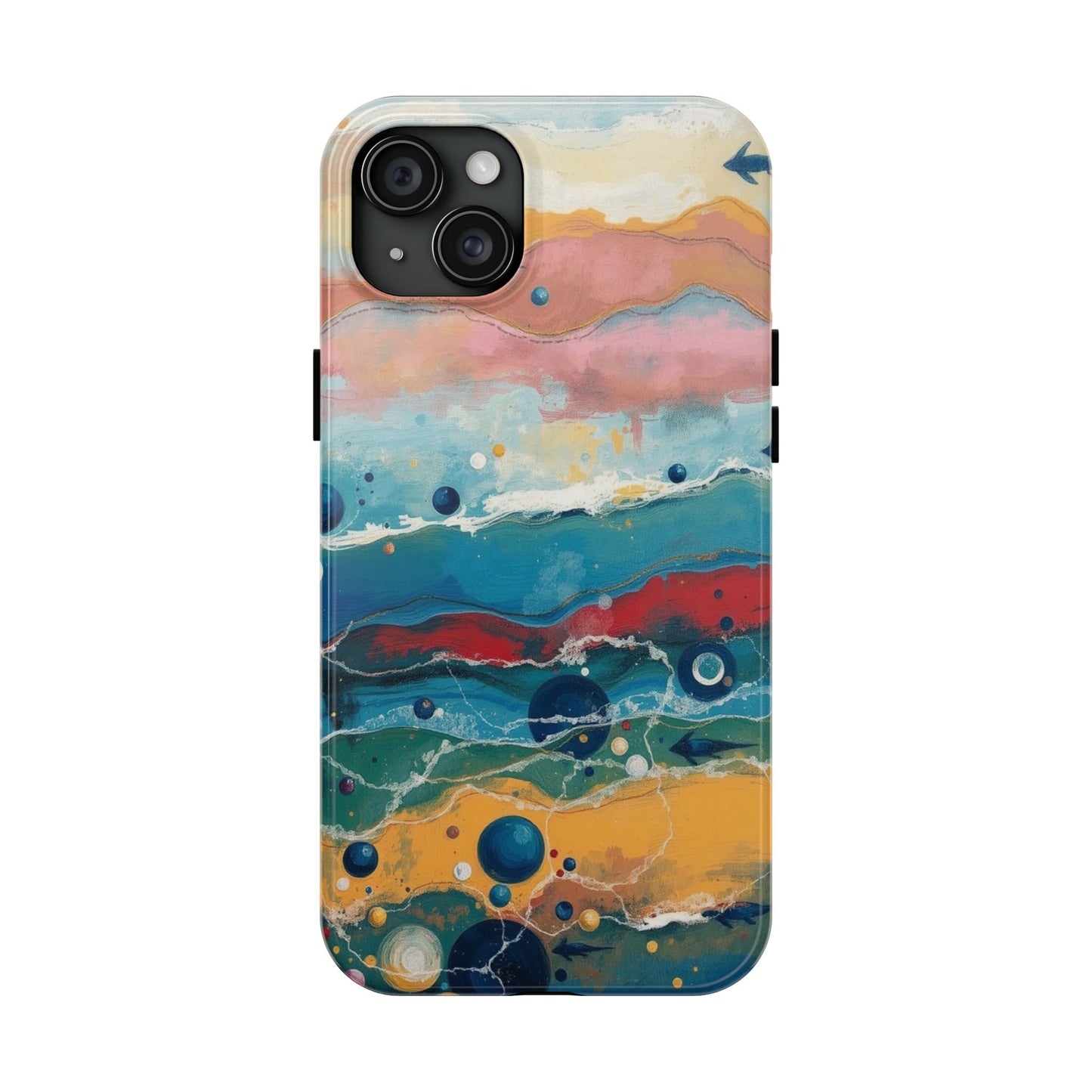 Artistic Tough Phone Case - Vibrant Waves Design for Unique Style
