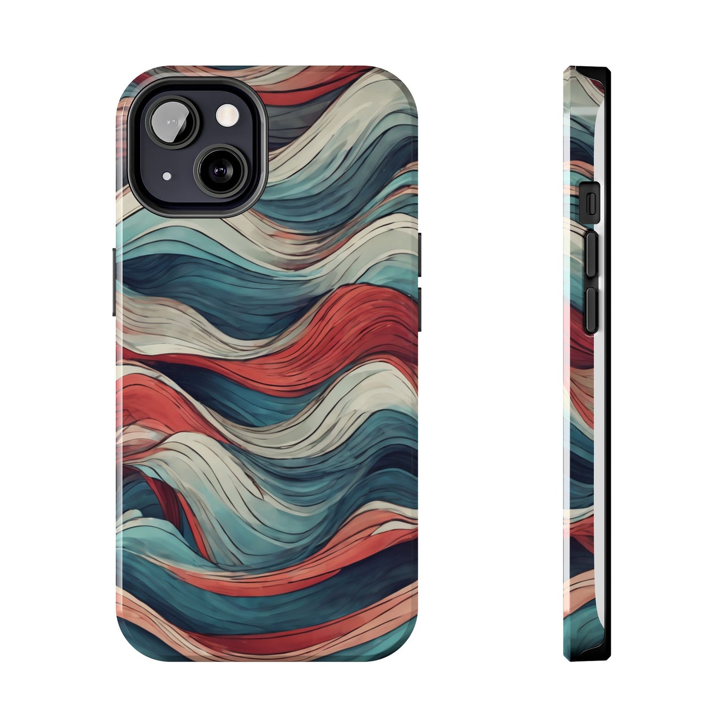 Abstract Waves Tough Phone Case - Stylish & Durable Phone Protection - for iPhone