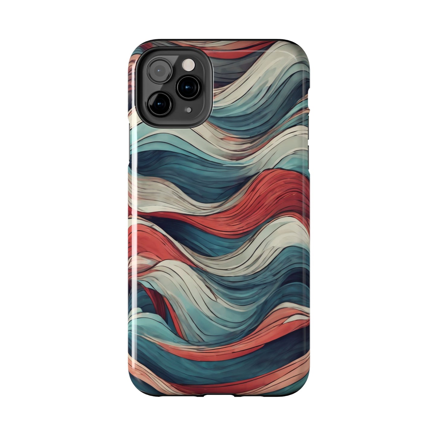 Abstract Waves Tough Phone Case - Stylish & Durable Phone Protection - for iPhone
