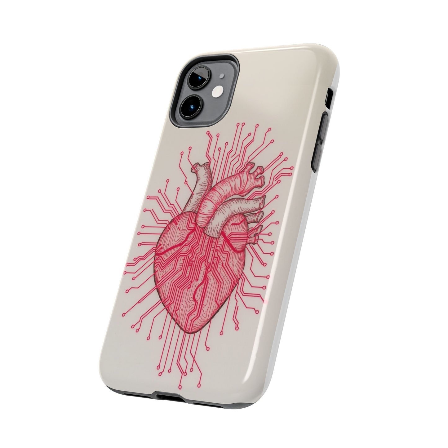 Heart Circuit Tough Phone Case – Unique Tech-Inspired Design for Tech Lovers