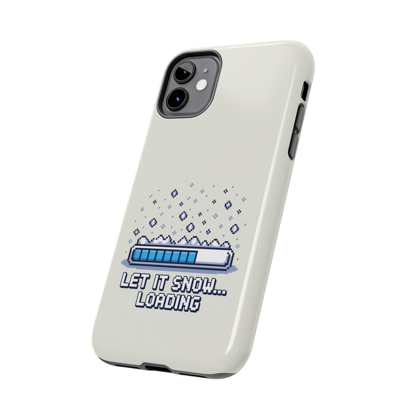 Snowy Vibe Tough Phone Case - Let It Snow Loading Design Pixel Art