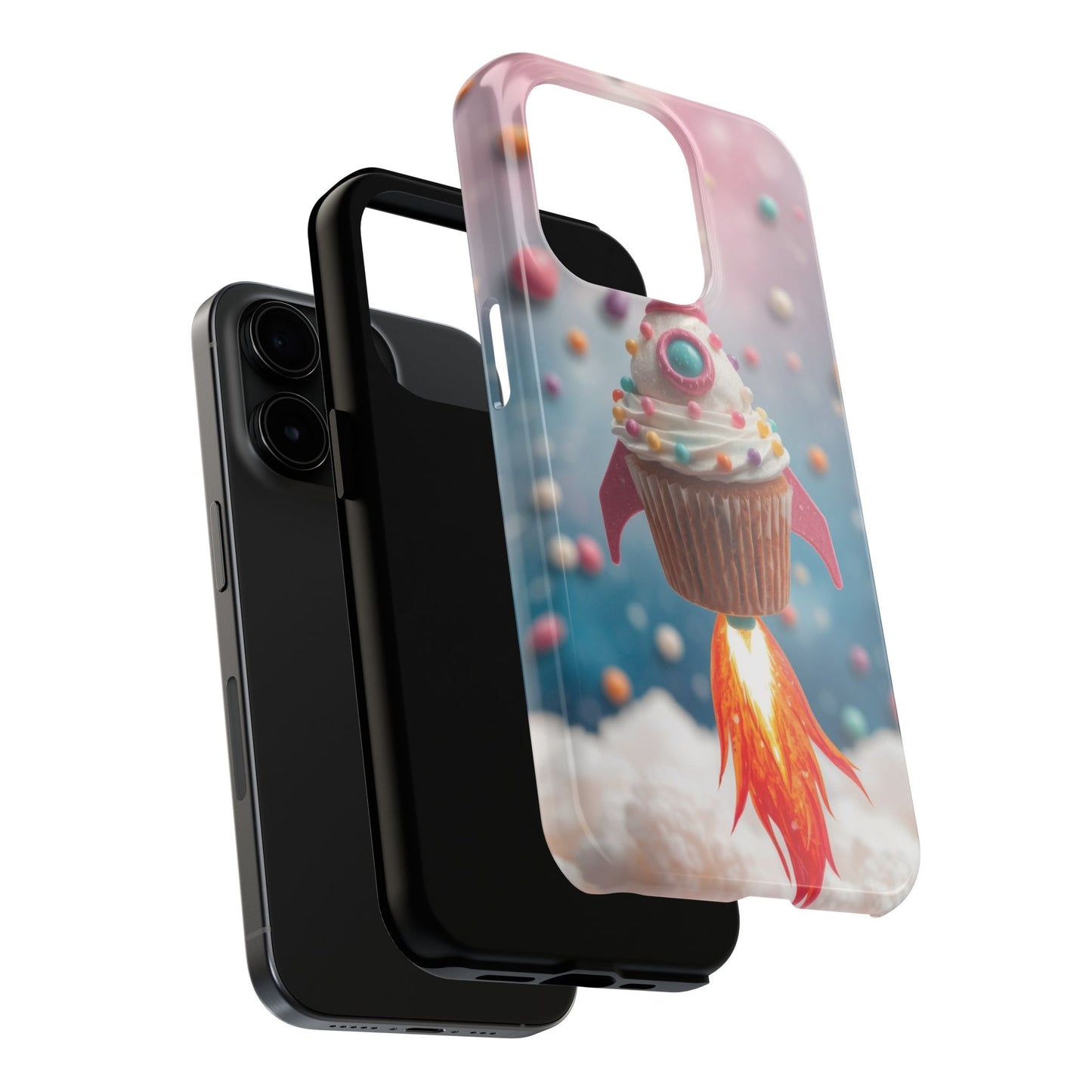 Whimsical Rocket Cupcake Phone Case - Fun Protective Case for Kids and Teens