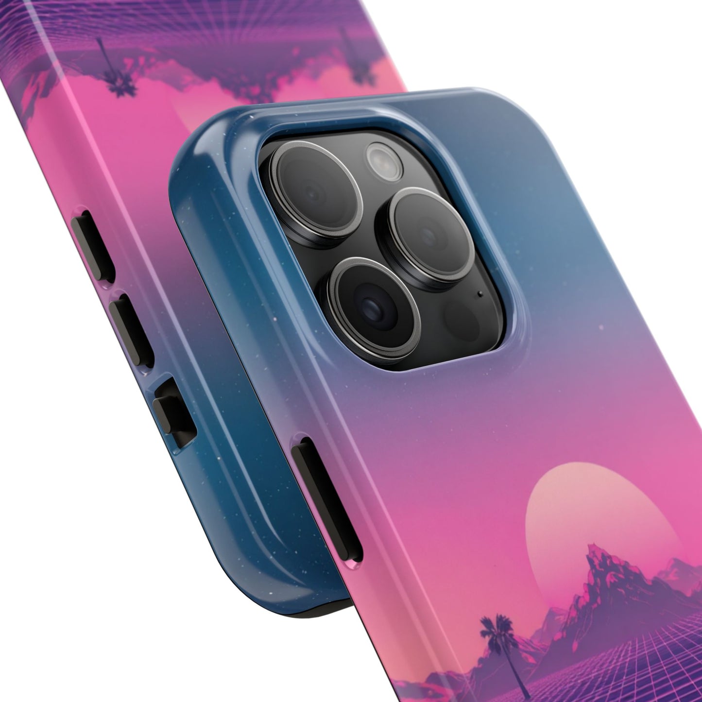 Retro Aesthetic Tough Phone Case - Vibrant Sunset Design