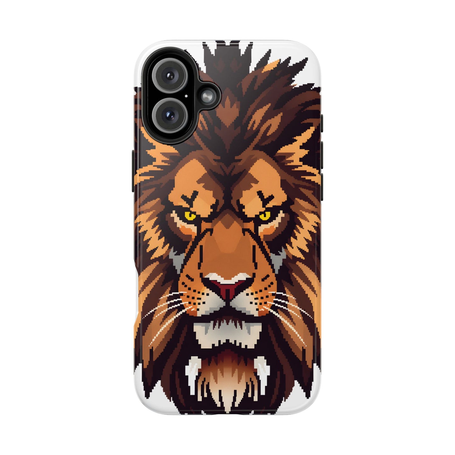 Fierce Pixelated Lion Tough Phone Case - Durable Design for Animal Lovers - for iPhone