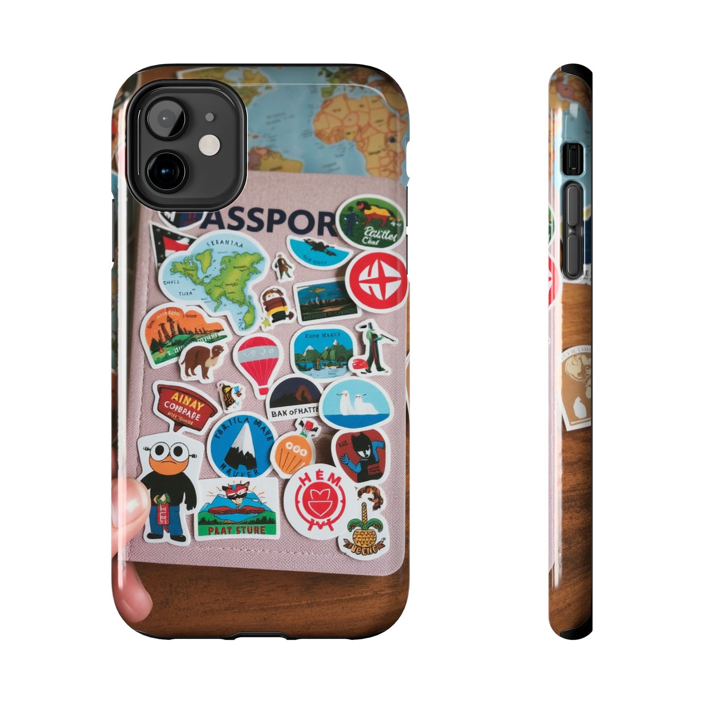 Adventure Stickers Phone Case - Tough Protection for Travel Lovers