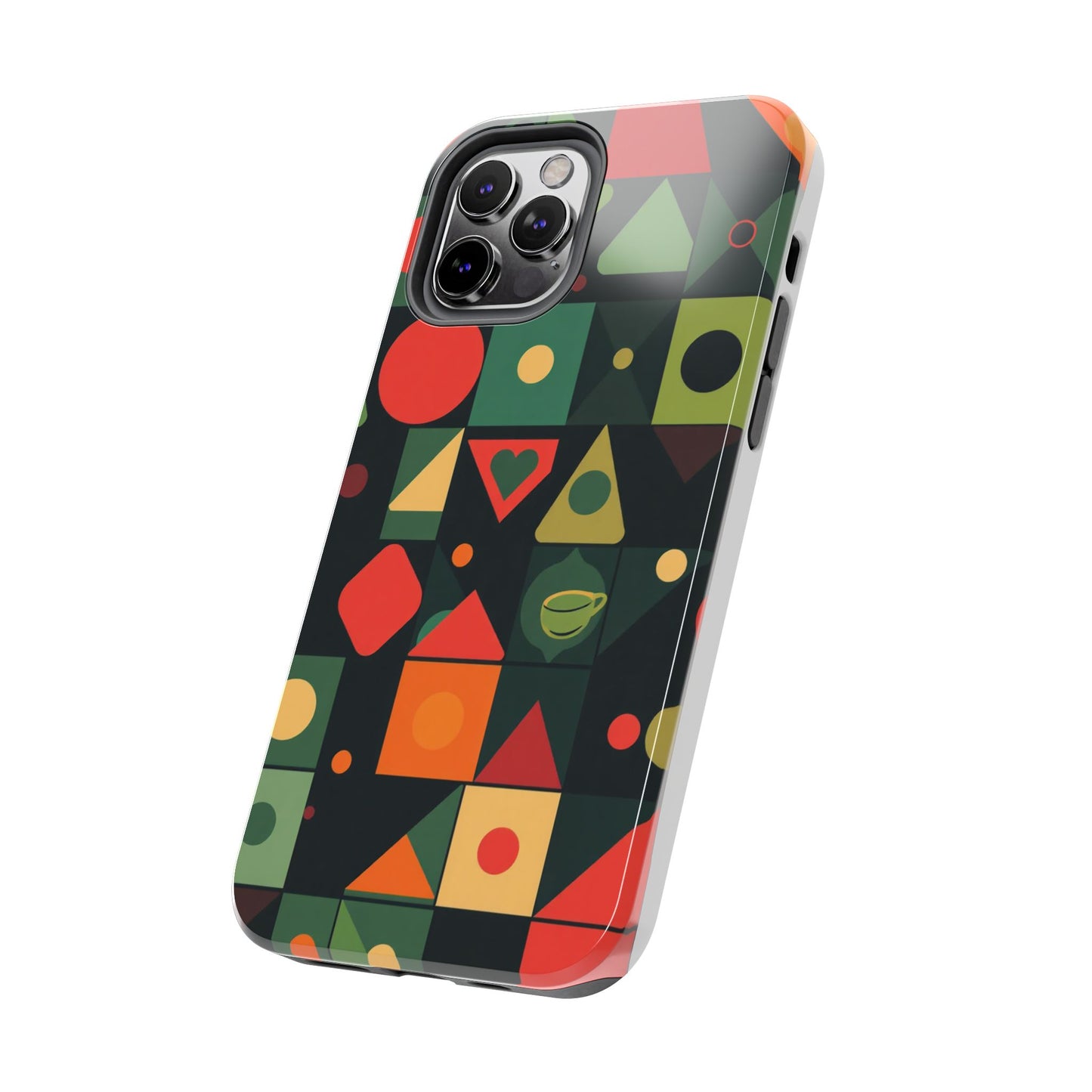 Vibrant Geometric Tough Phone Cases – Stylish Protection for Trendsetters - for iPhone