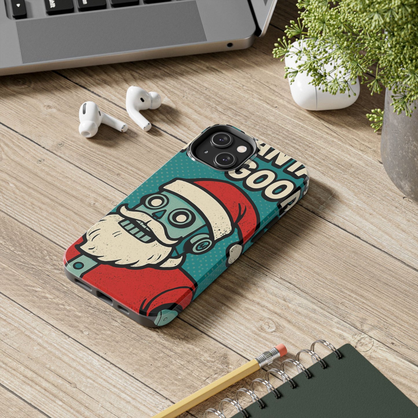 Santa Robot Phone Case - Durable Tough Design for Holidays