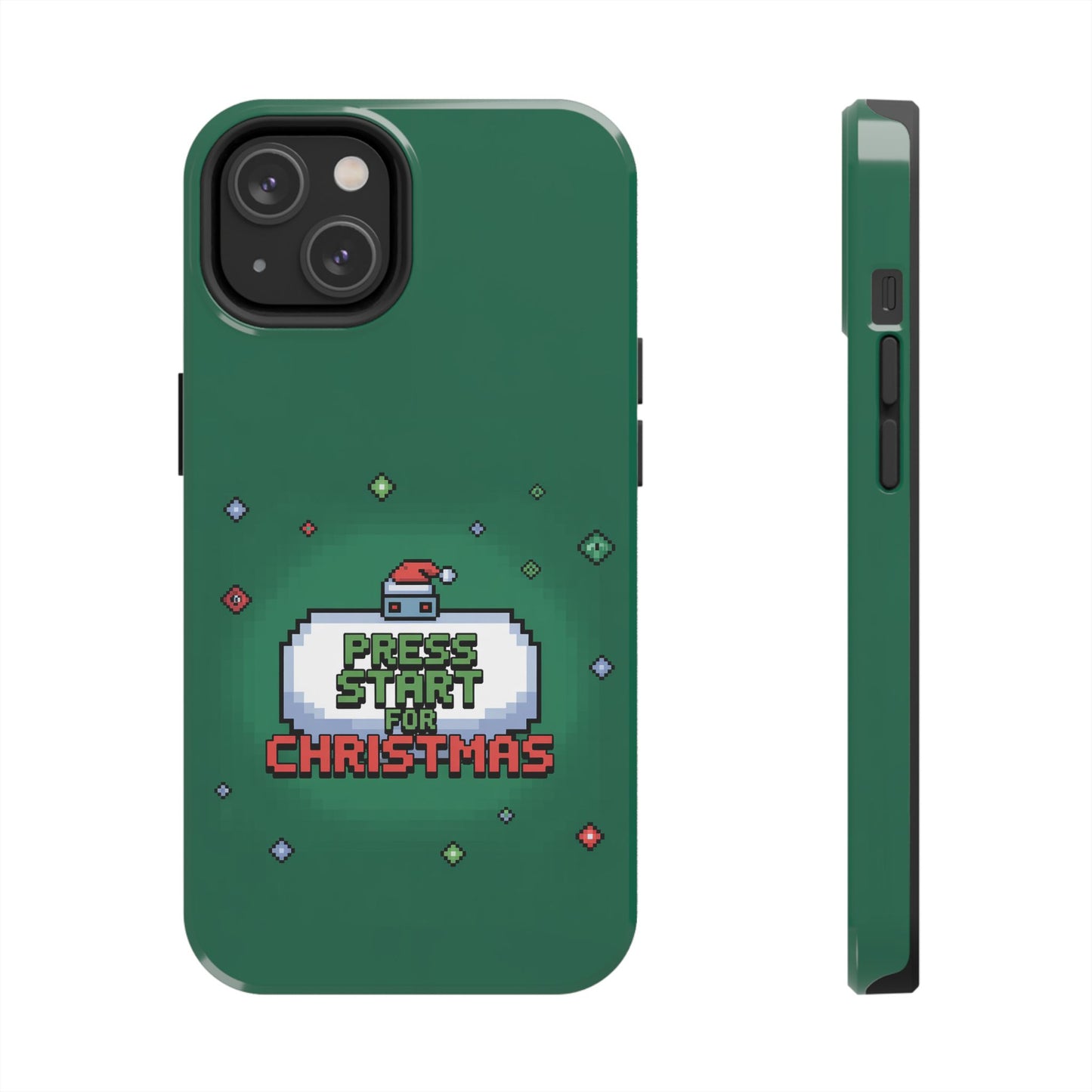 Christmas Pixel Gaming Phone Case - Press Start for Christmas Design
