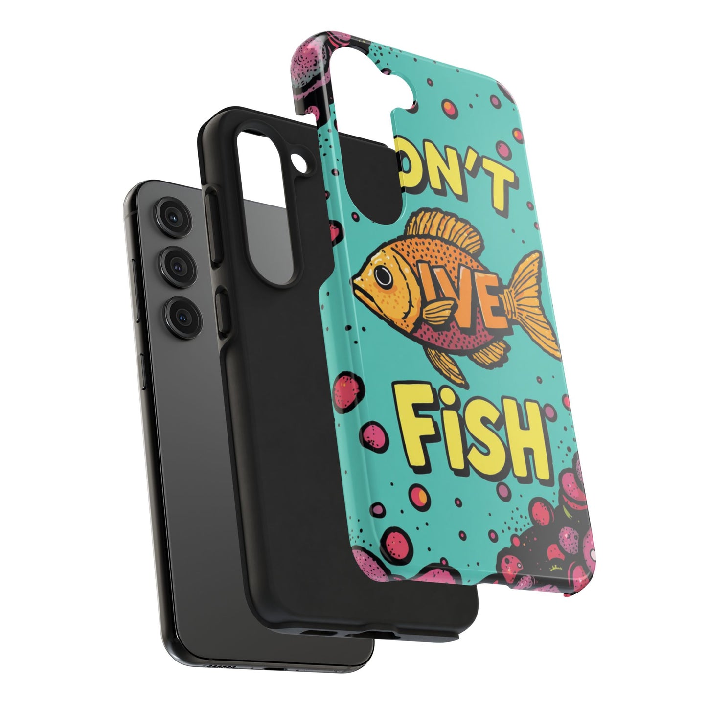 Catchy Fish-Themed Tough Phone Cases, Unique Gift for Fish Lovers, Durable Protection for Phones, Fun Aquatic Design, Ideal for Holidays