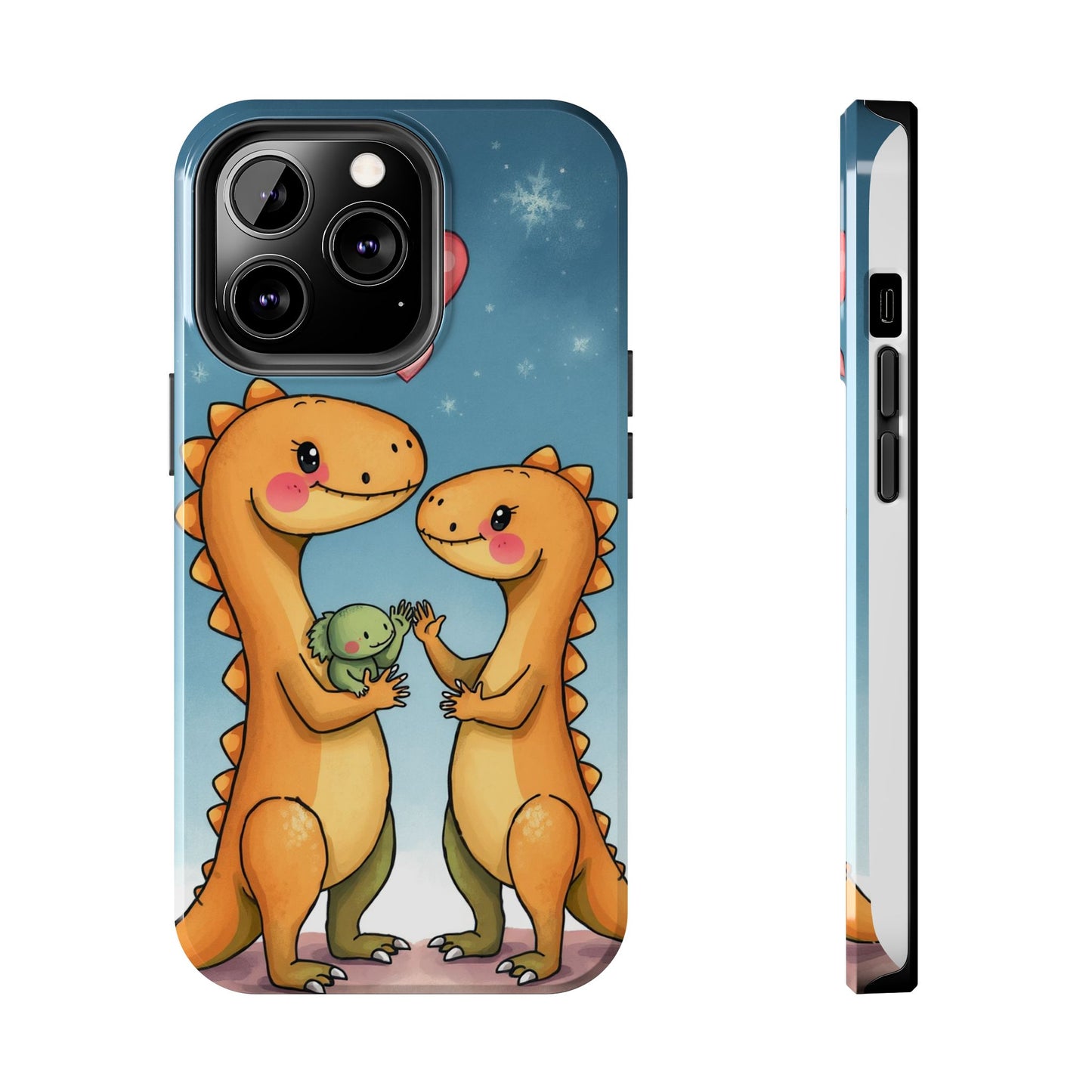 Dino Love Tough Phone Case - Cute & Durable Design for Kids & Parents