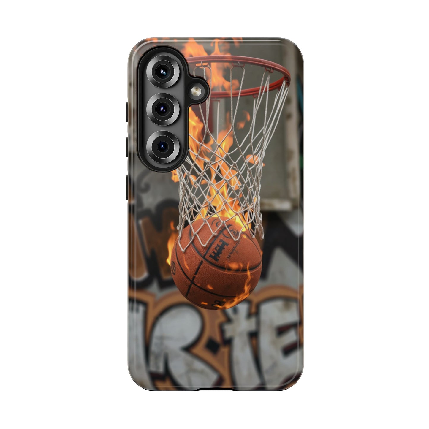 Fire Basketball Tough Phone Case - Durable Sporty Design for Athletes & Fans