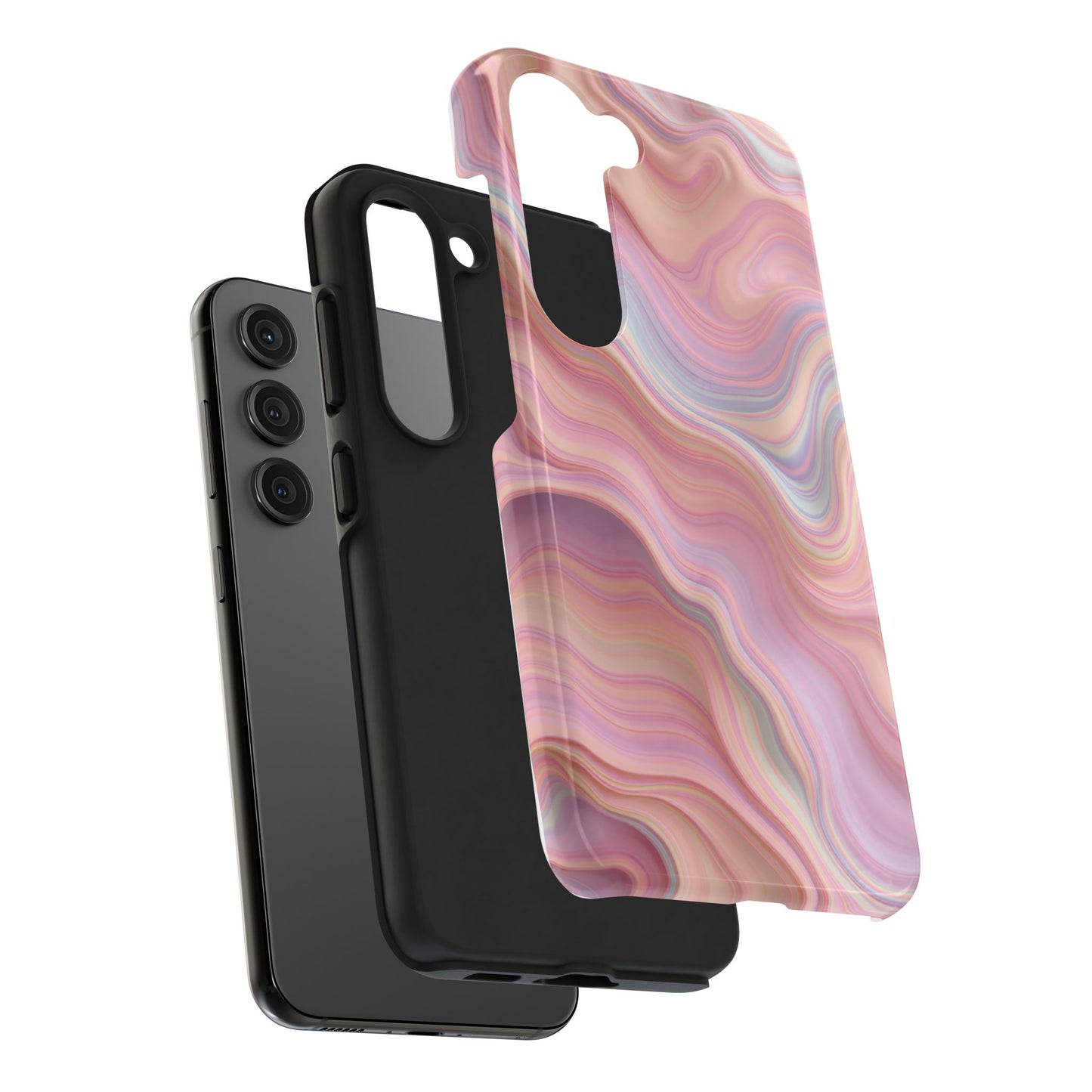 Stylish Tough Phone Cases - Abstract Pink Marble Design