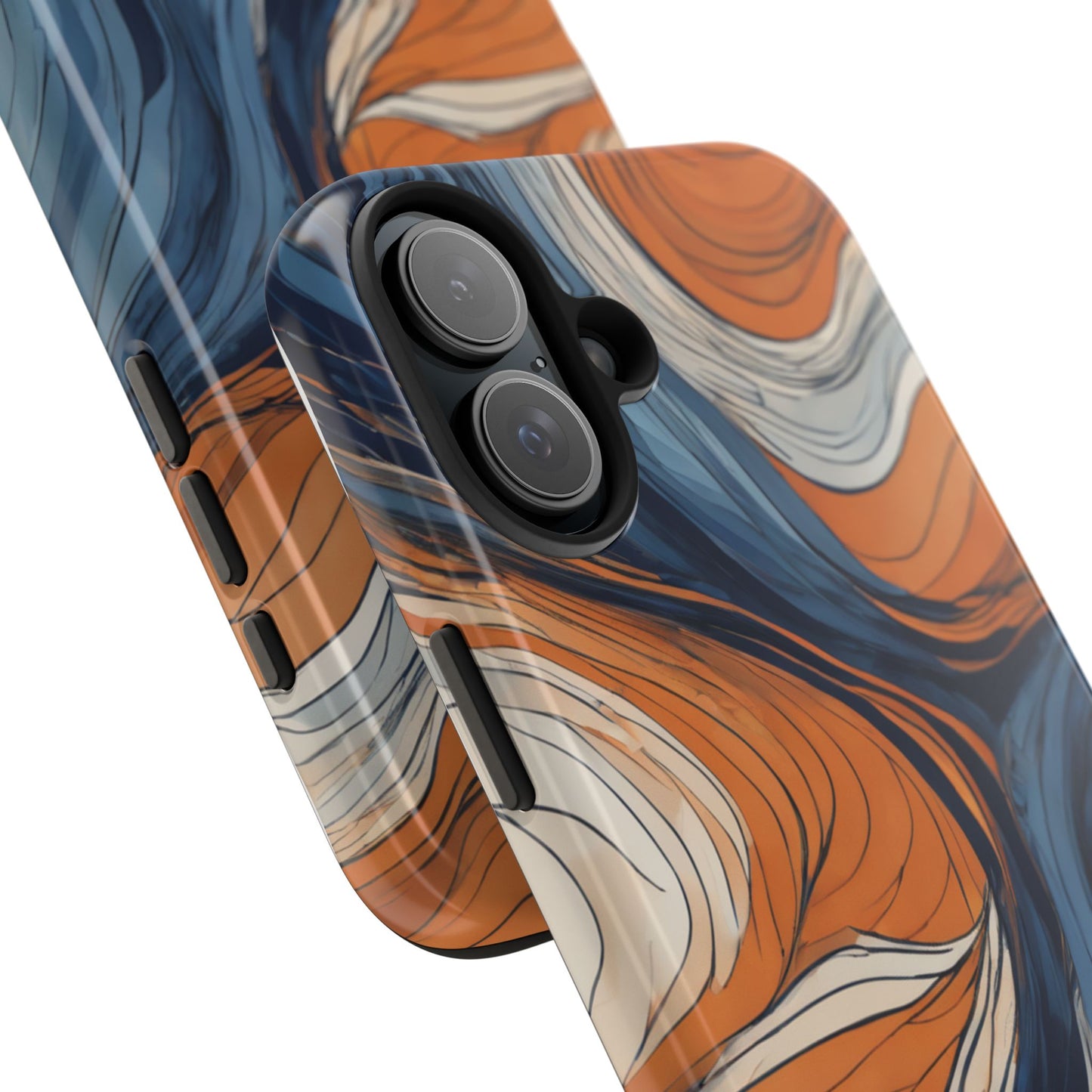 Artistic Tough Phone Case - Vibrant Abstract  Waves Design - for iPhone