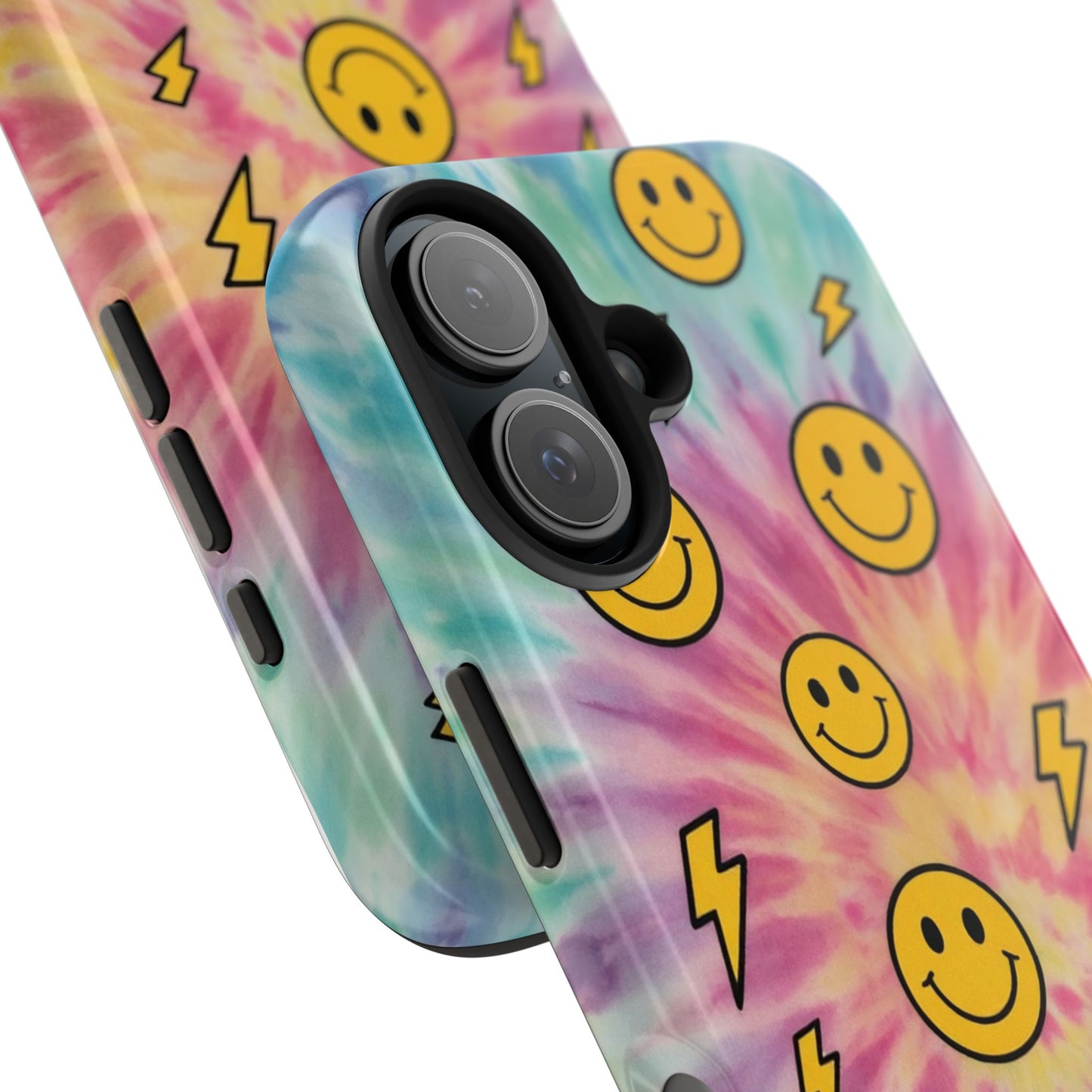 Colorful Smiley Lightning Tough Phone Case - Fun & Durable