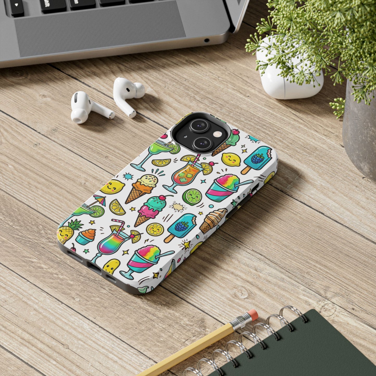 Tough Phone Case — Summer Ice Cream & Cocktails Pattern