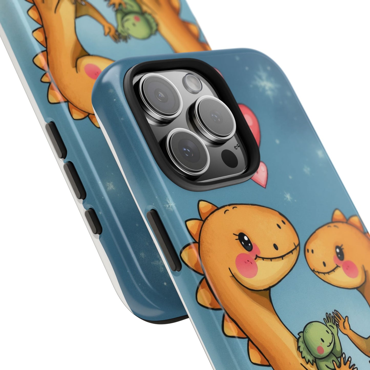 Dino Love Tough Phone Case - Cute & Durable Design for Kids & Parents