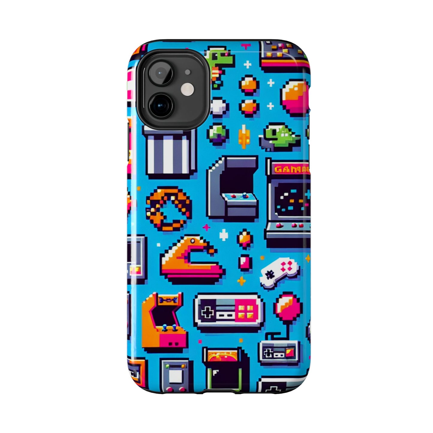 Retro Gaming Tough Phone Case - Pixel Art Design for Gamers - for iPhone