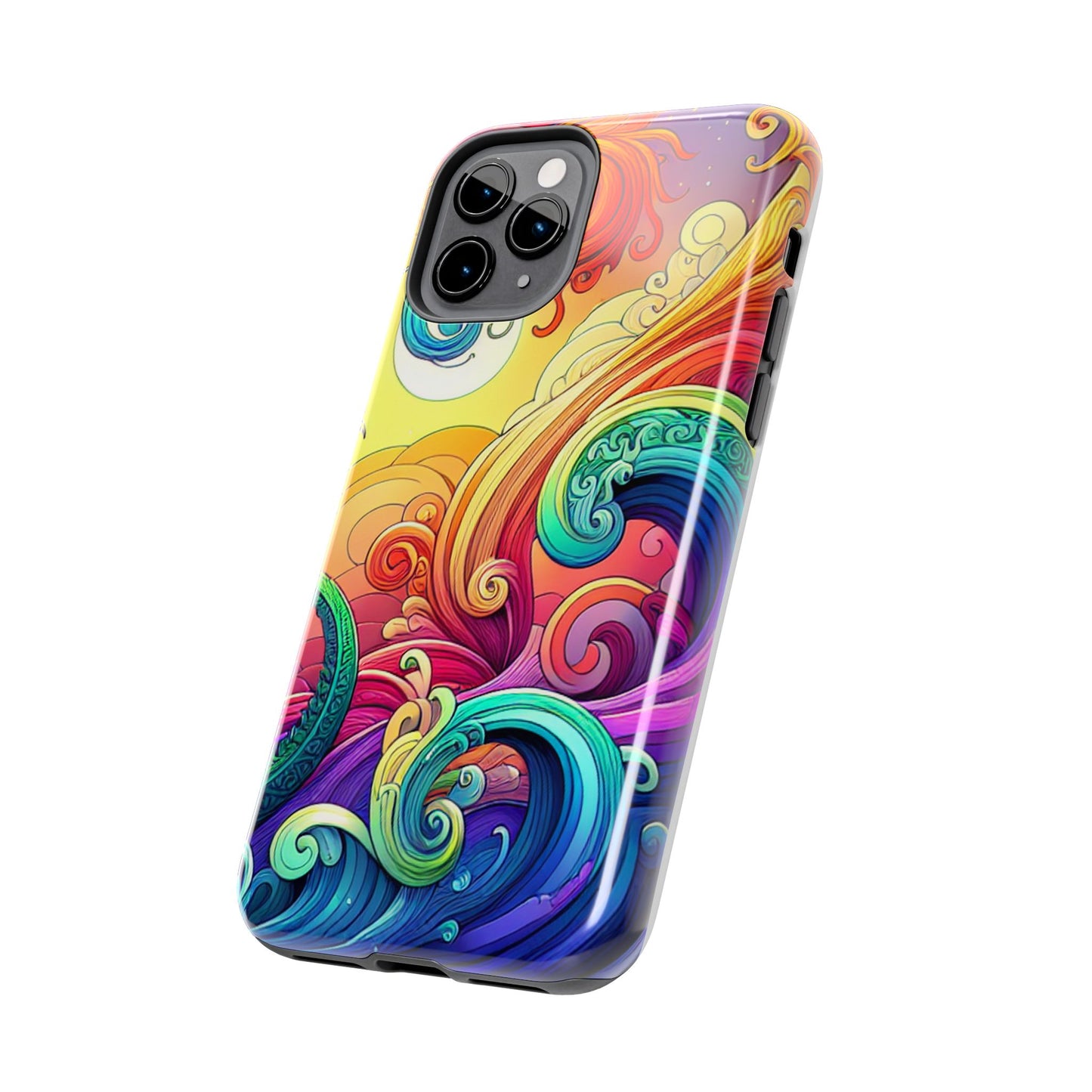 Fantasy Ocean Waves Tough Phone Case - Colorful Protective Cover - for iPhone