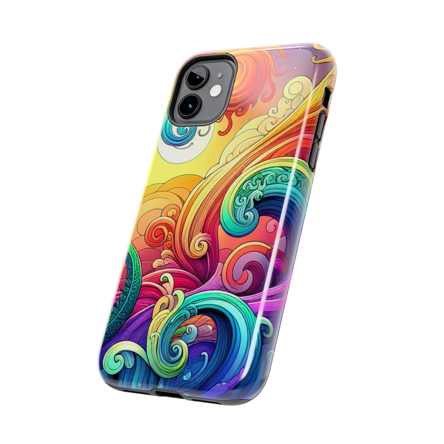 Fantasy Ocean Waves Tough Phone Case - Colorful Protective Cover - for iPhone