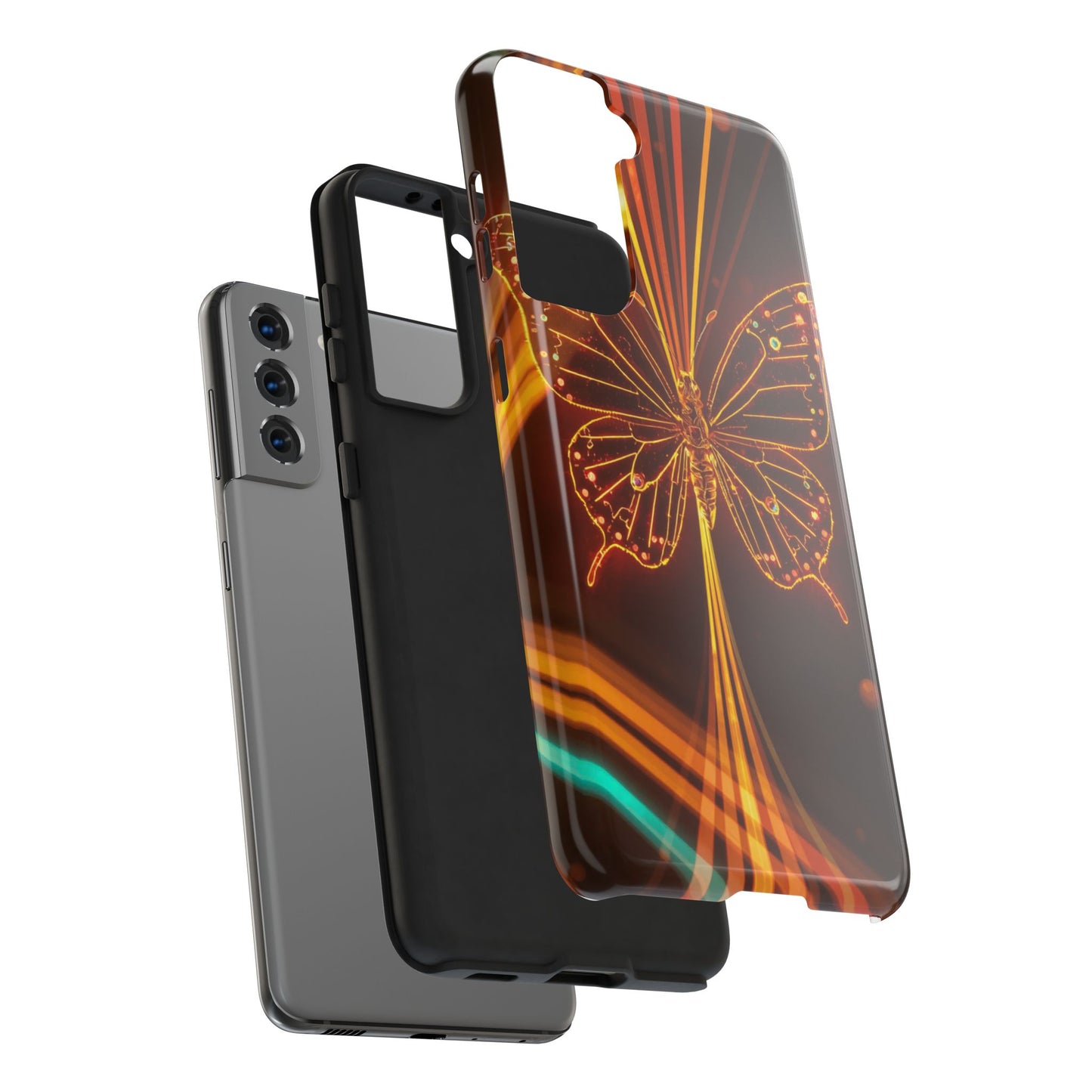 Elegant Butterfly Tough Phone Case - Stylish Protection for Nature Lovers