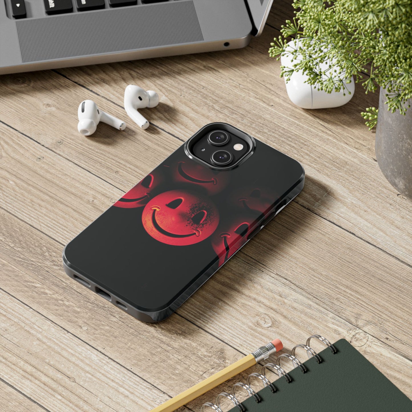 Smiley Face Tough Phone Case - Durable Protection with Fun Design