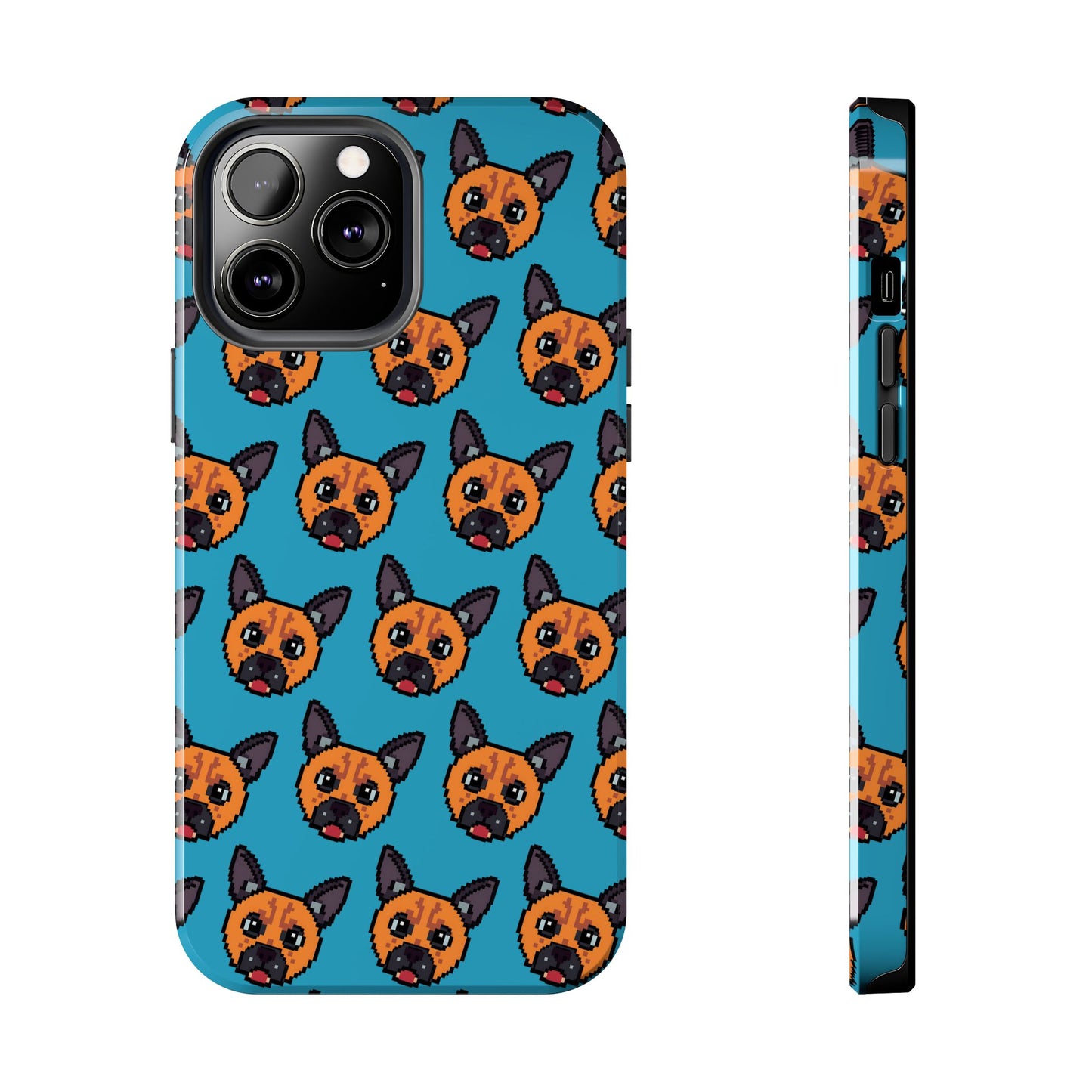 Cute Orange Dog Pixel Art Pattern Tough Phone Case - Fun & Durable Protection - for iPhone
