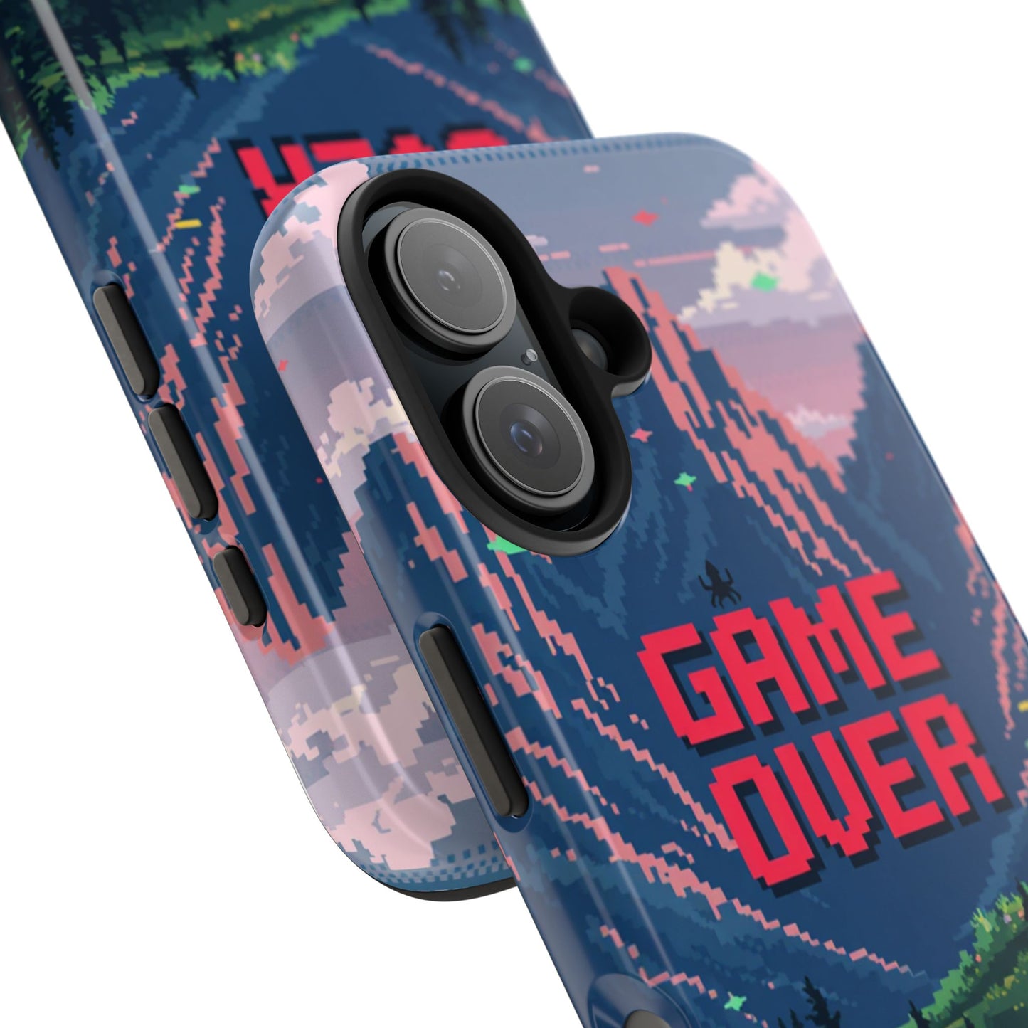 Pixel Art Tough Phone Case - 'Game Over' Design for Gamers