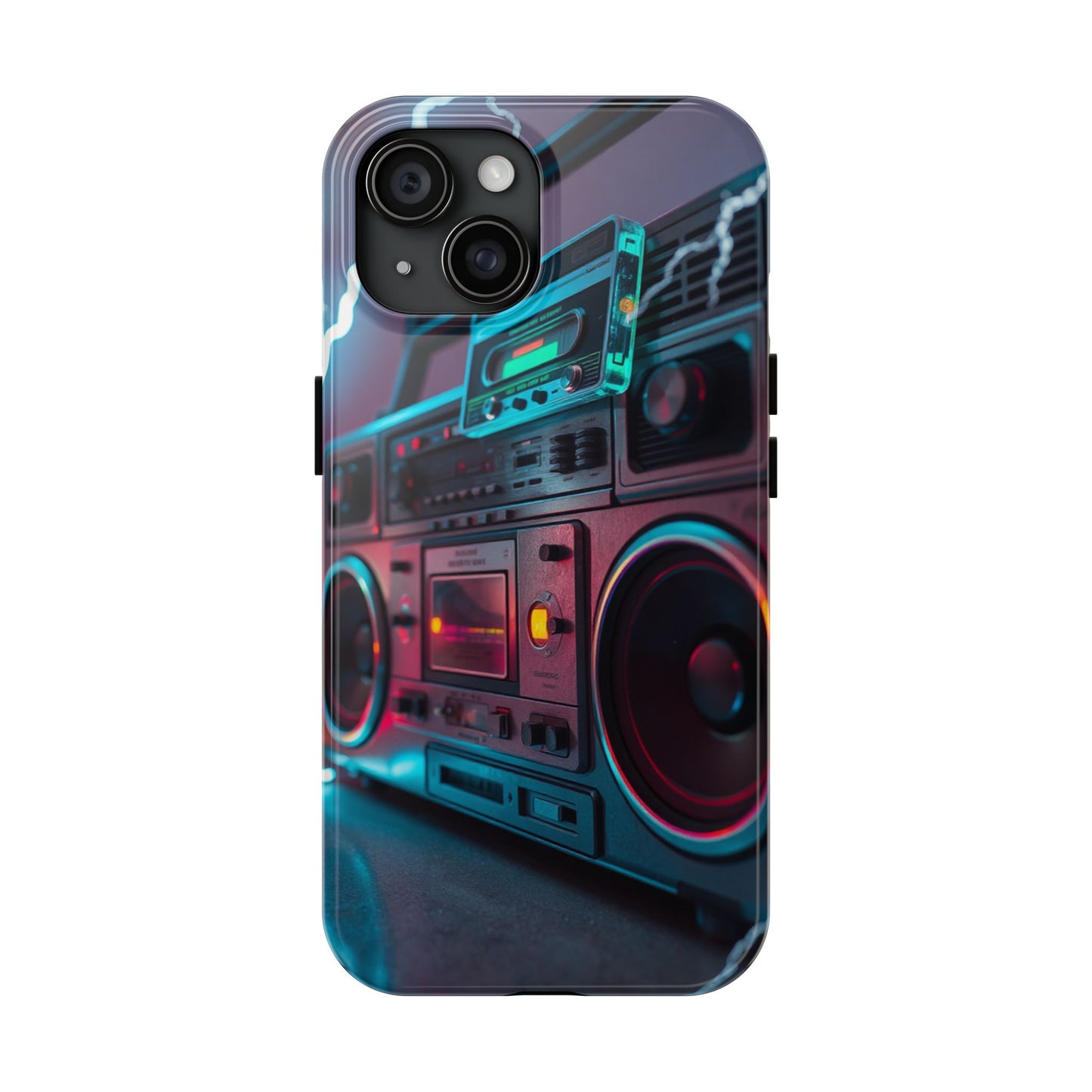 Retro Boombox Tough Phone Case – Vibrant Protection for Music Lovers