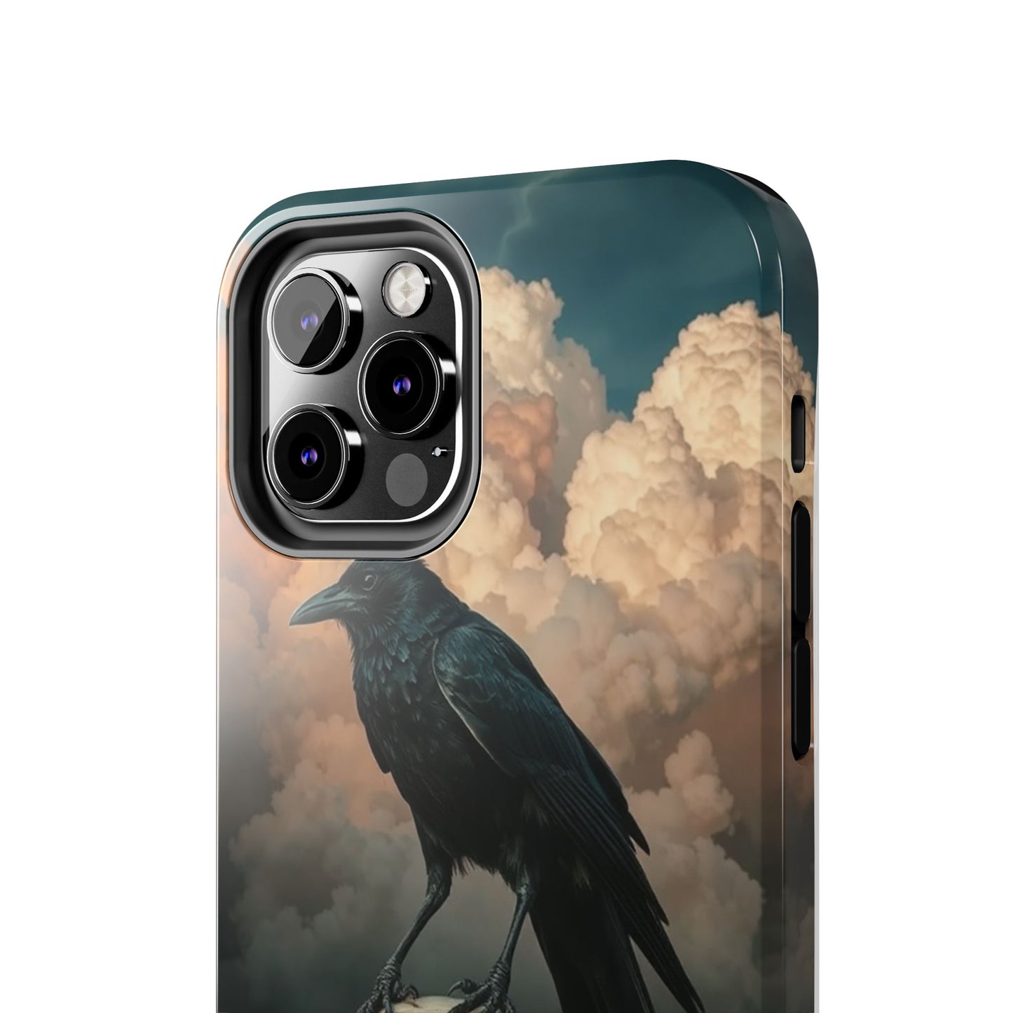 Gothic Raven Skull Tough Phone Case - Unique Protective Cover for Halloween Lovers