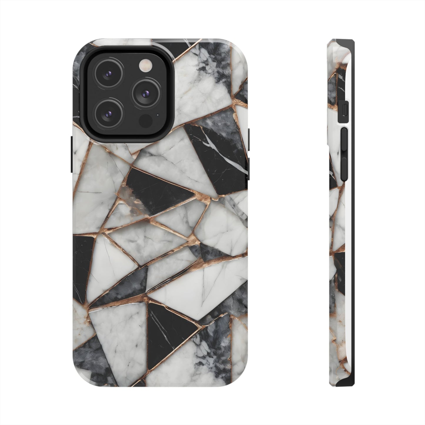 Elegant Marble Tough Phone Case - Stylish Protection for iPhone