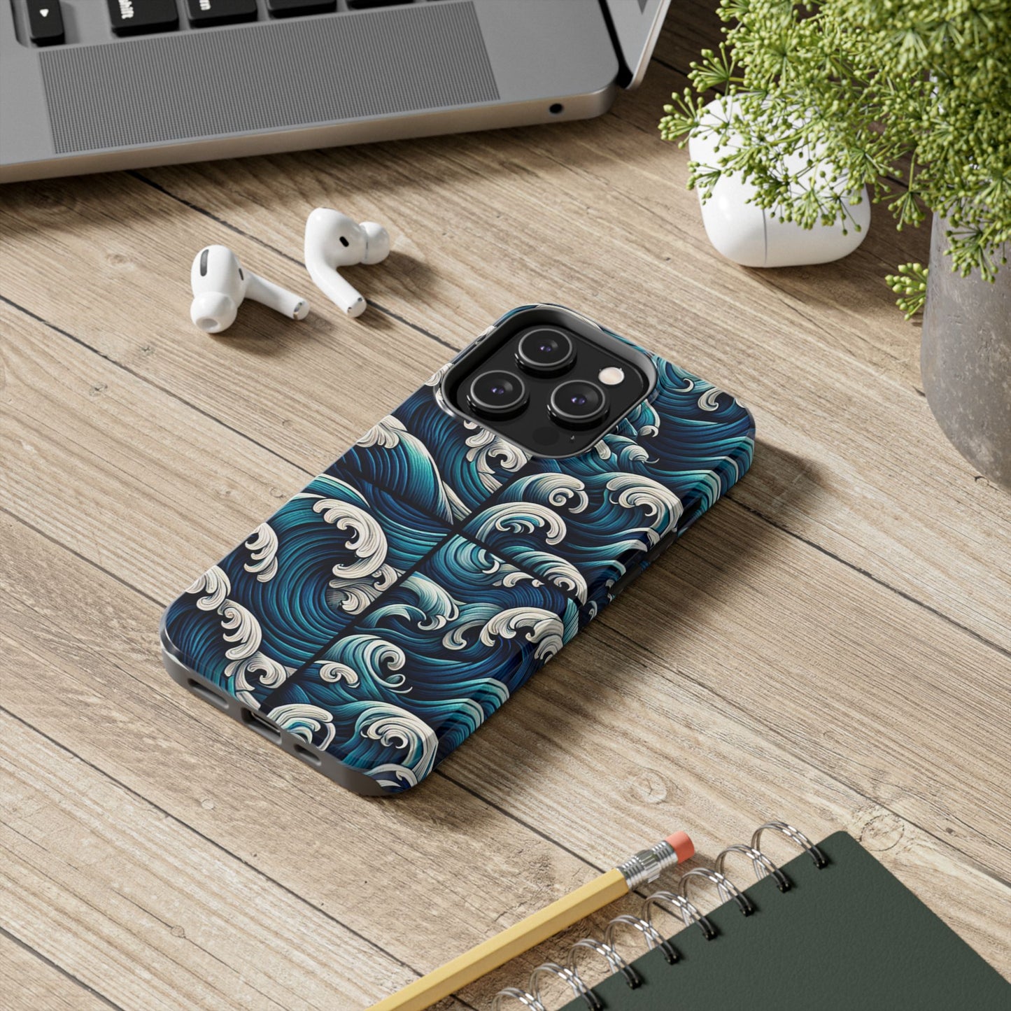 Ocean Waves Tough Phone Case - Durable Protection with Artistic Design - for iPhone