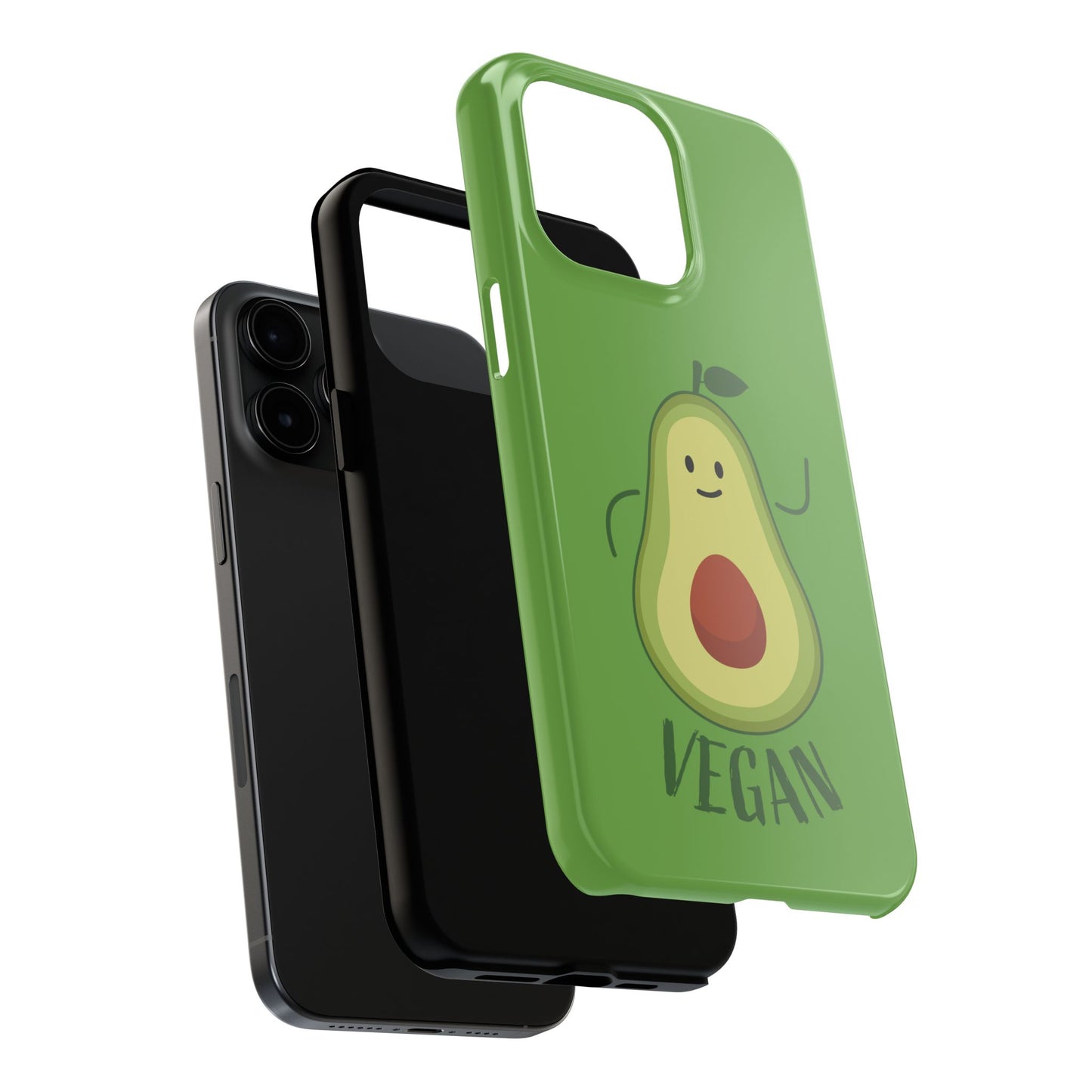 Vegan Avocado Tough Phone Case - Cute & Durable Phone Cover - for iPhone