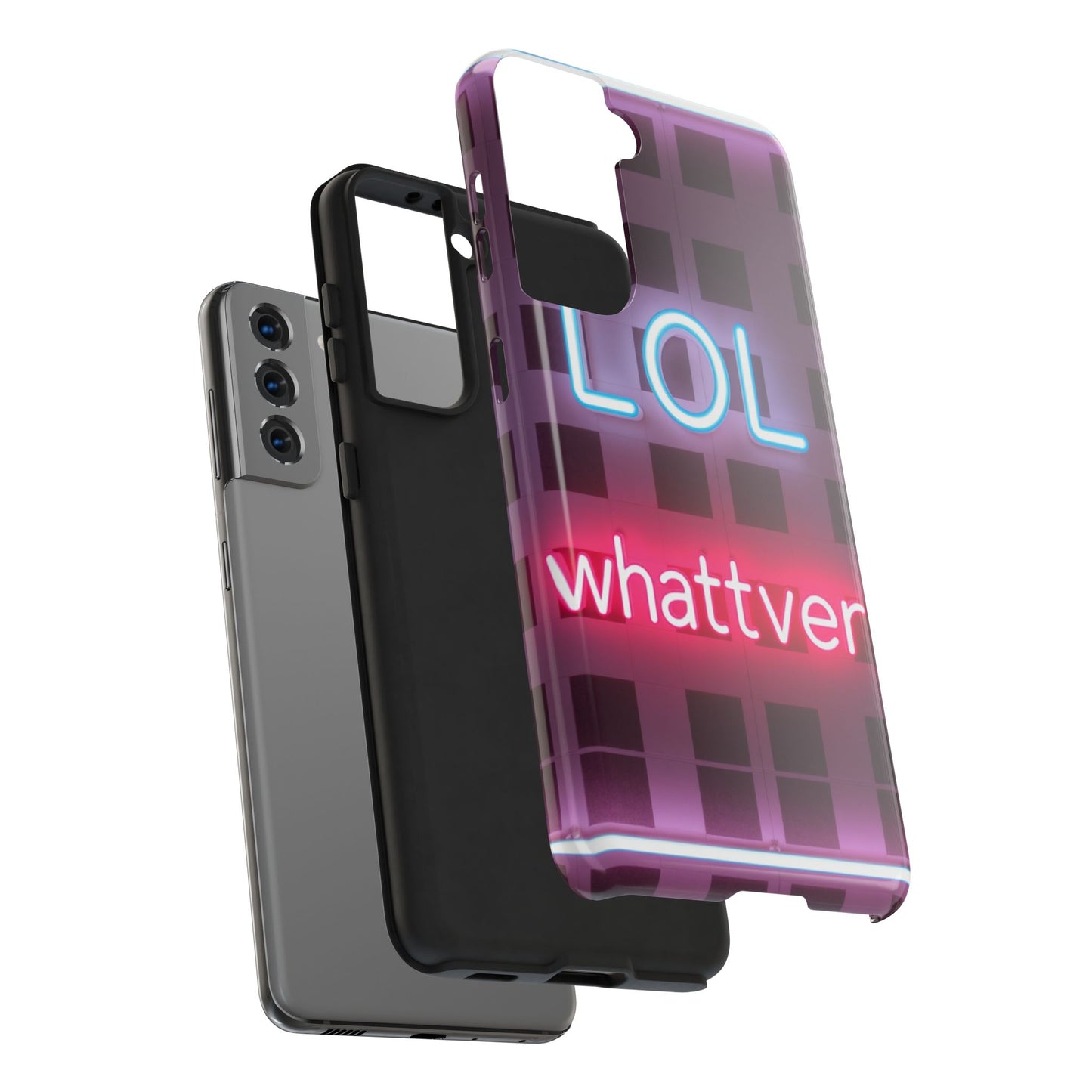 Neon Vibe Tough Phone Case - 'LOL Whatevr' Design for Trendsetters