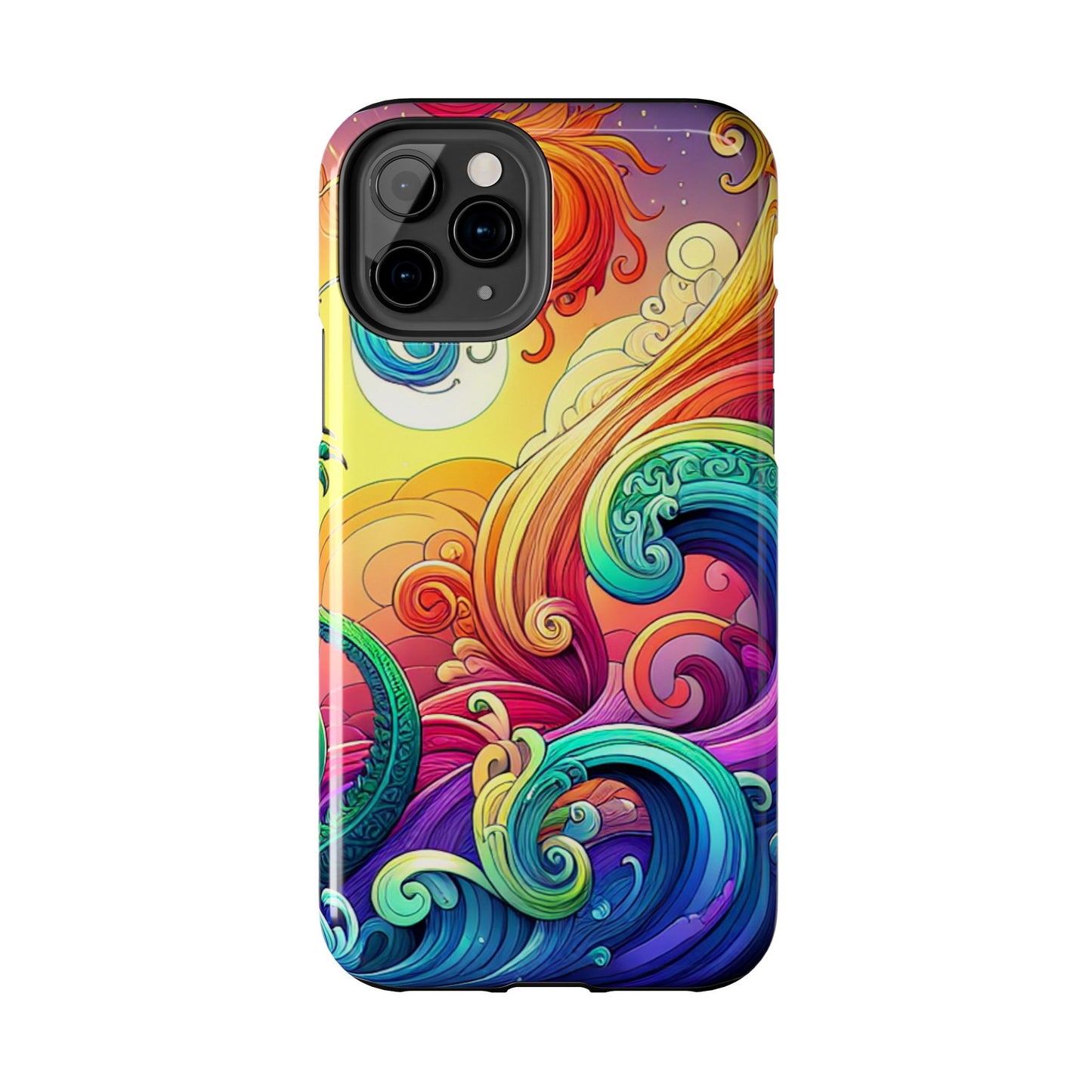 Fantasy Ocean Waves Tough Phone Case - Colorful Protective Cover - for iPhone