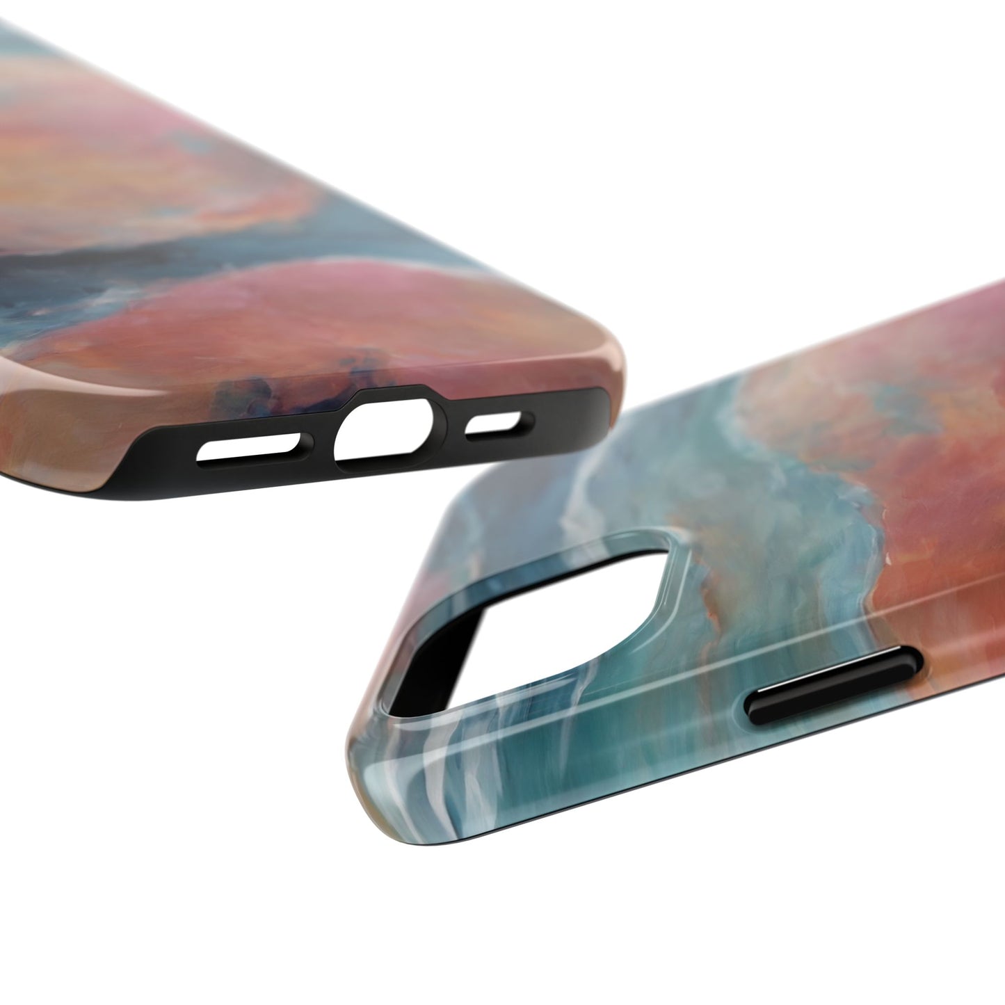 Artistic Painted Sea Tough Phone Case - Abstract Waves Design - for iPhone
