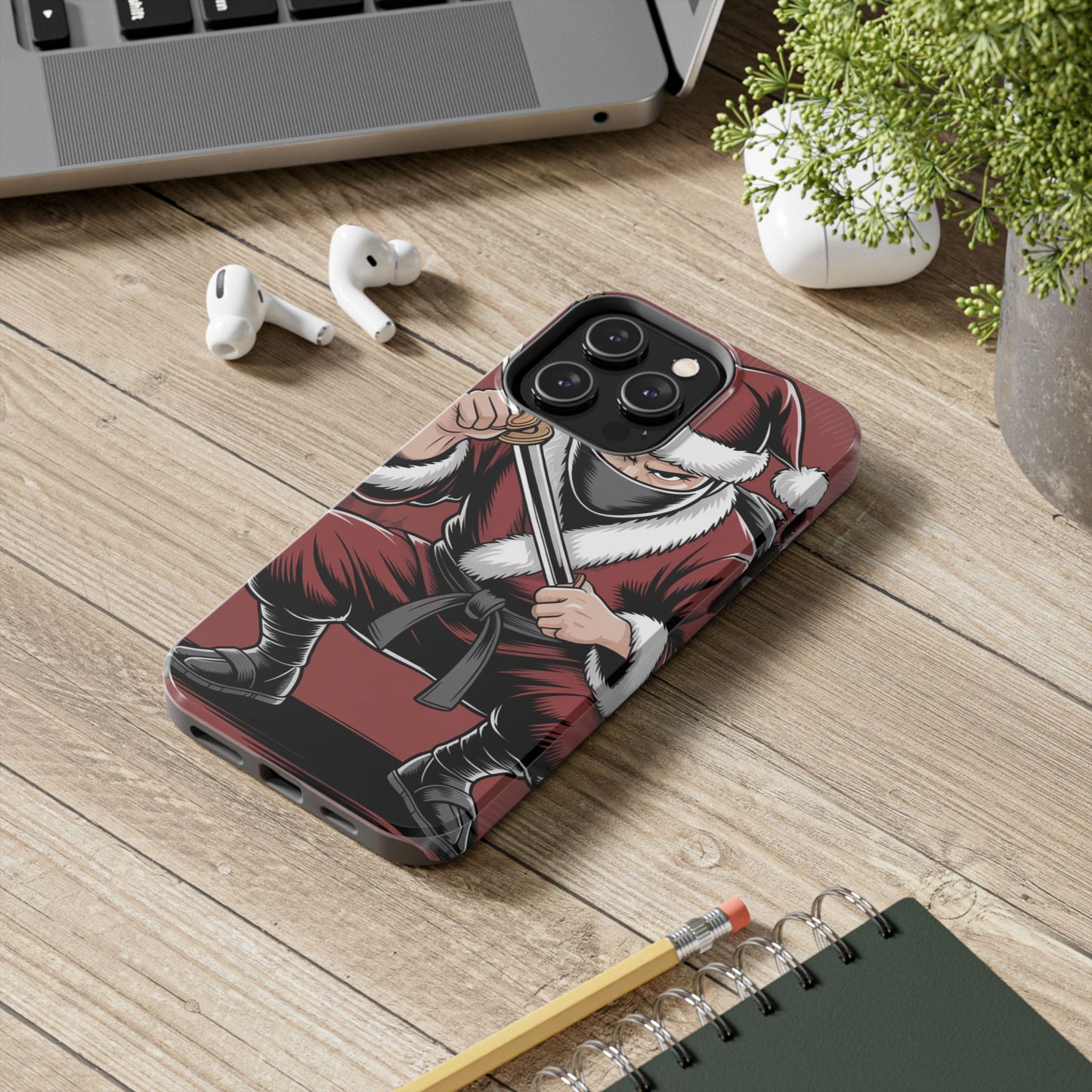 Ninja Santa Tough Phone Case | Durable Holiday Phone Cover for iPhone