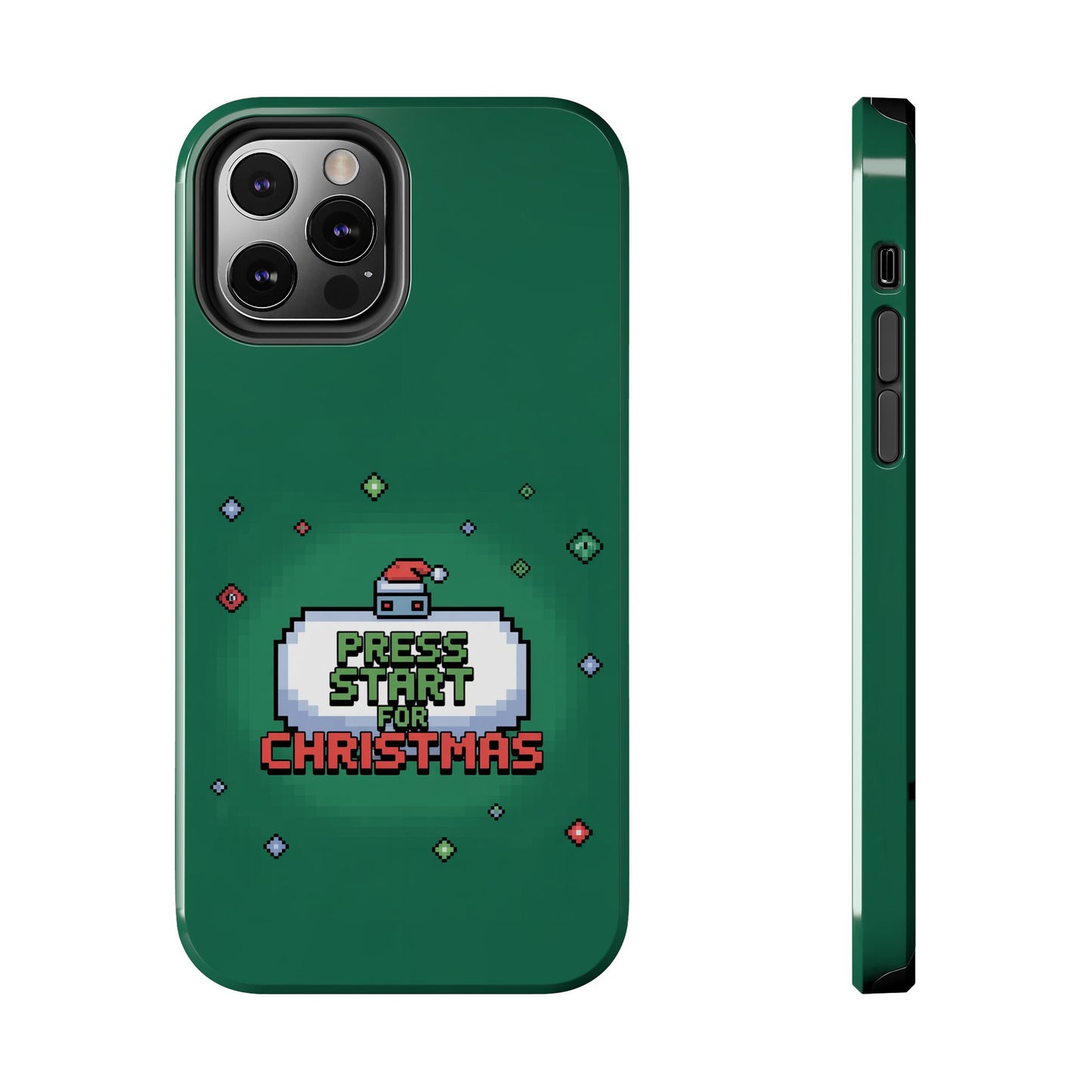 Christmas Pixel Gaming Phone Case - Press Start for Christmas Design