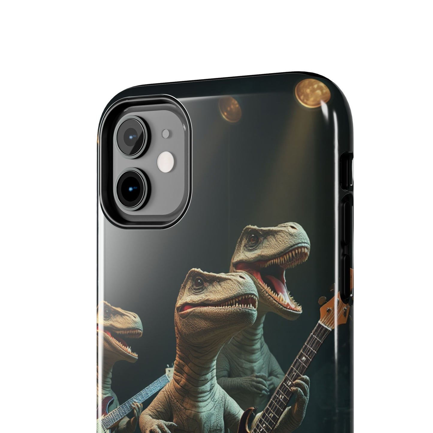 Rockin' Dinosaur Tough Phone Cases - Perfect for Music Lovers and Kids!
