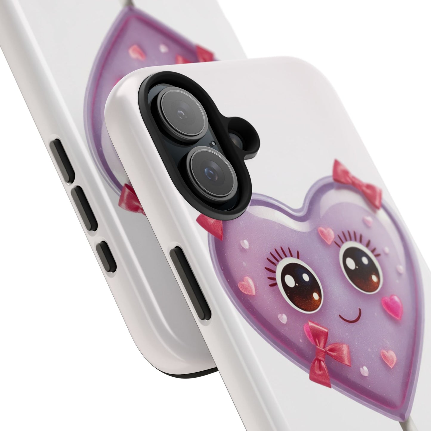 Cute Heart Lollipop Tough Phone Case - Adorable Protection for Candy Lovers