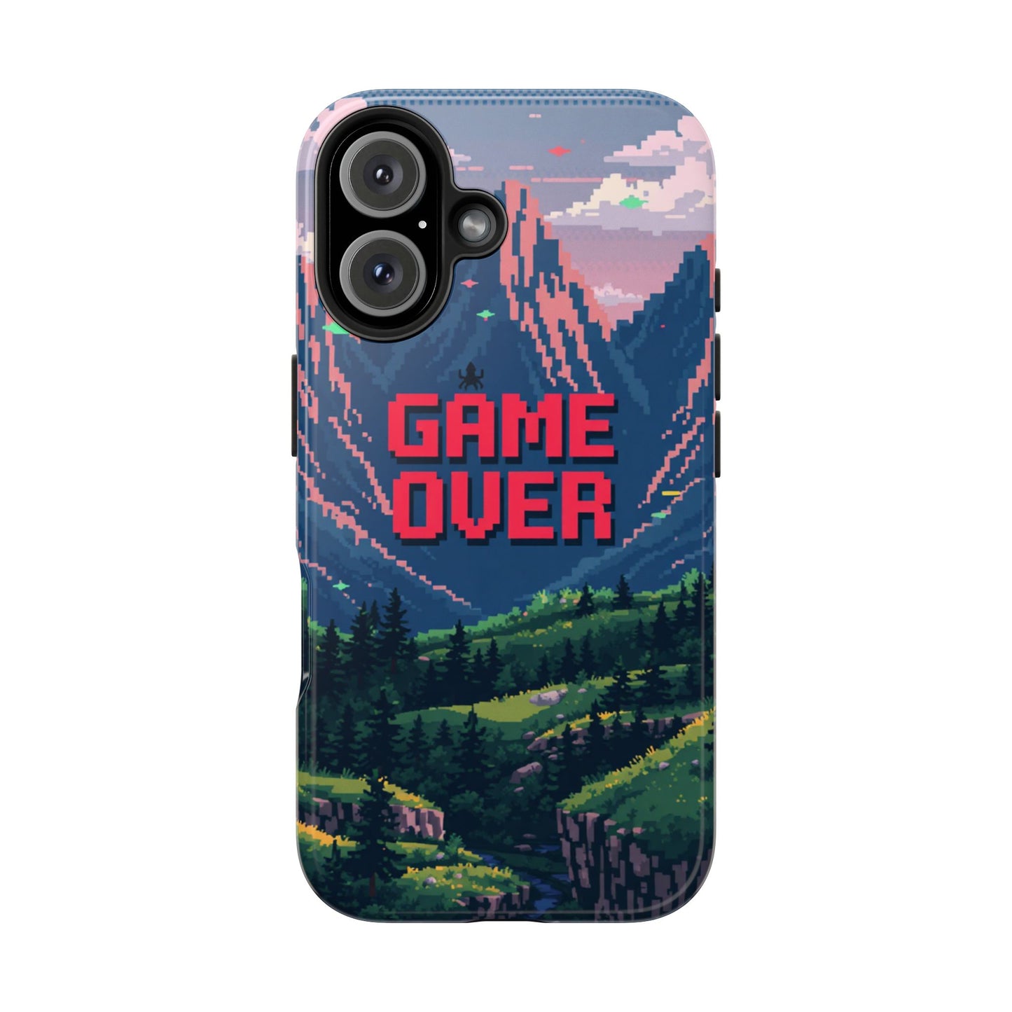 Pixel Art Tough Phone Case - 'Game Over' Design for Gamers