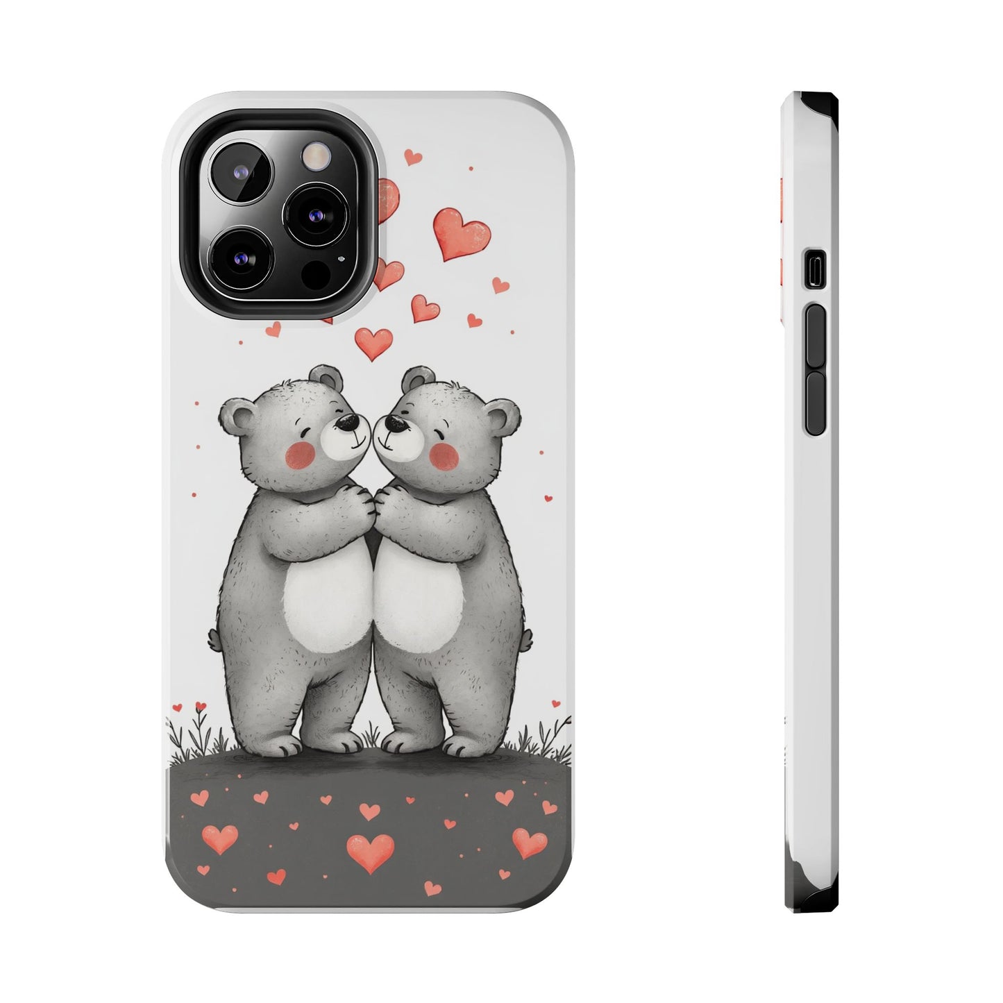 Cute Bear Love Tough Phone Case - Perfect for Valentine's Day & Couples