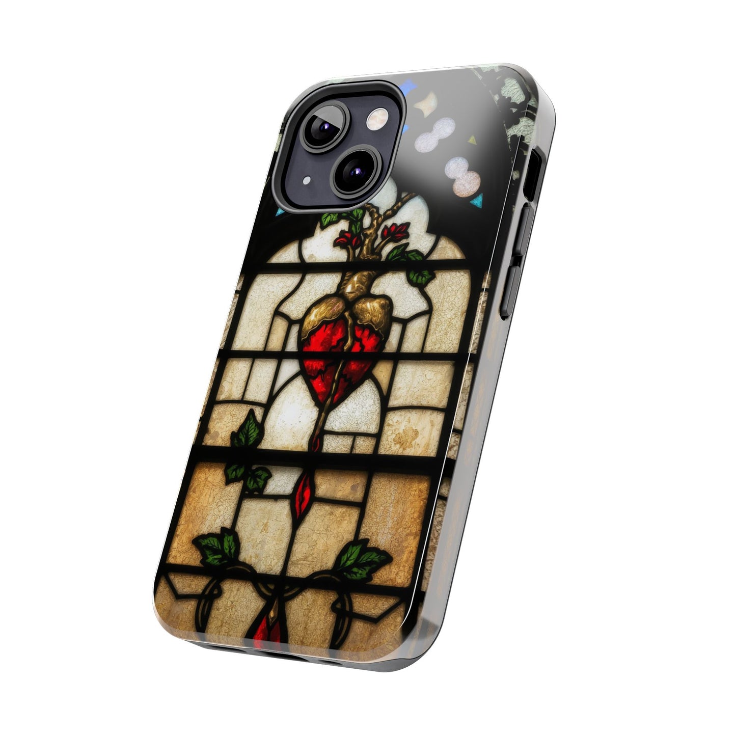 Stained Glass Heart Tough Phone Case - Unique Design for Protection & Style