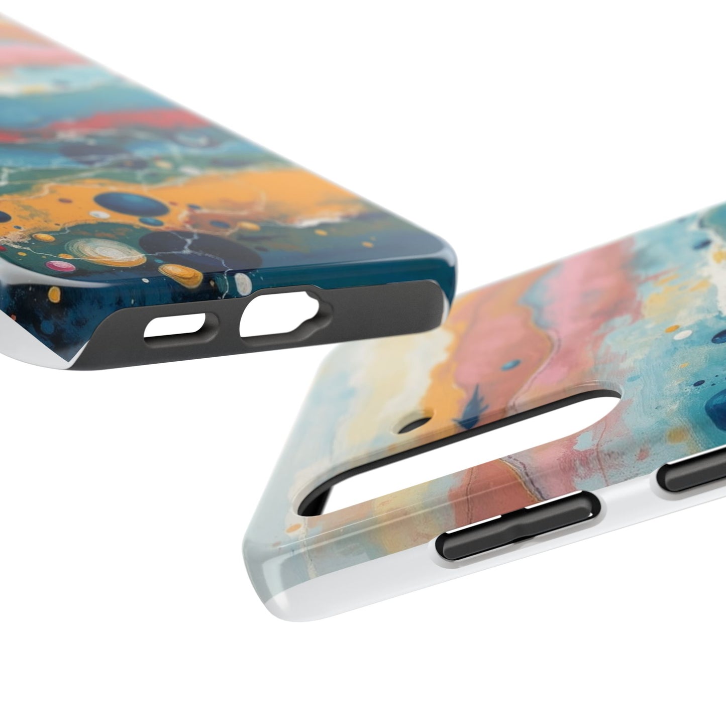 Artistic Tough Phone Case - Vibrant Waves Design for Unique Style