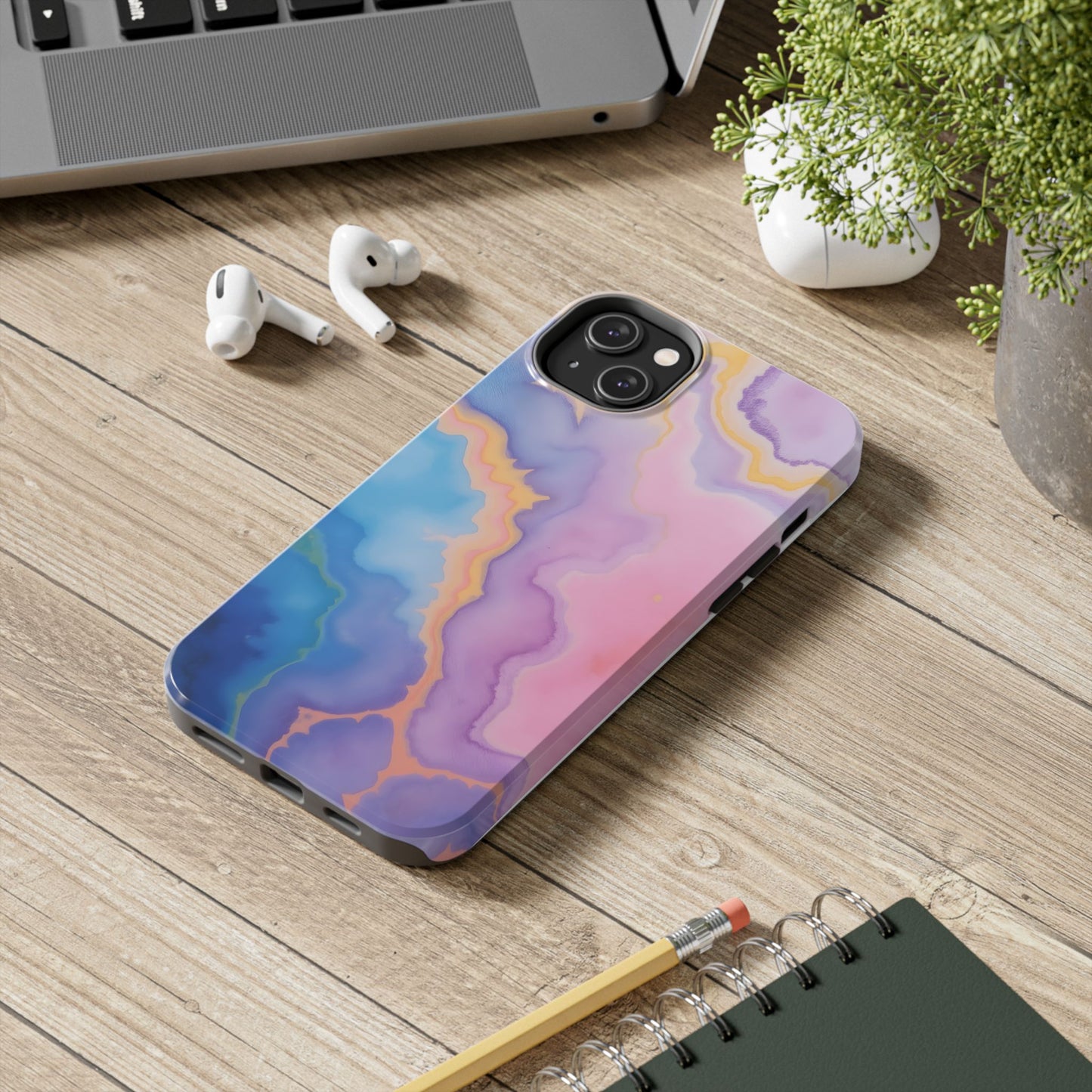 Watercolor Abstract Colors Tough Phone Case - Protective Cover for iPhone