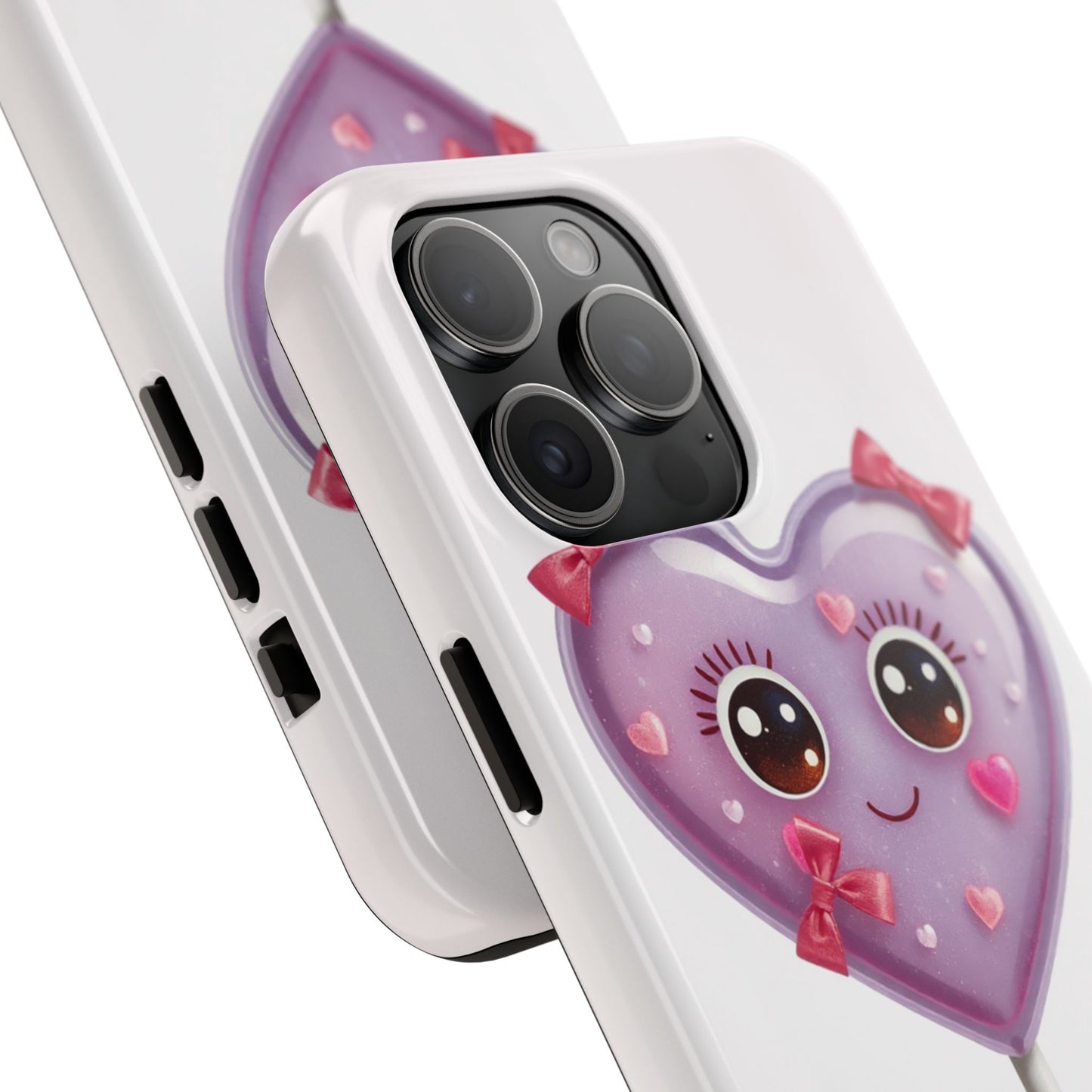 Cute Heart Lollipop Tough Phone Case - Adorable Protection for Candy Lovers