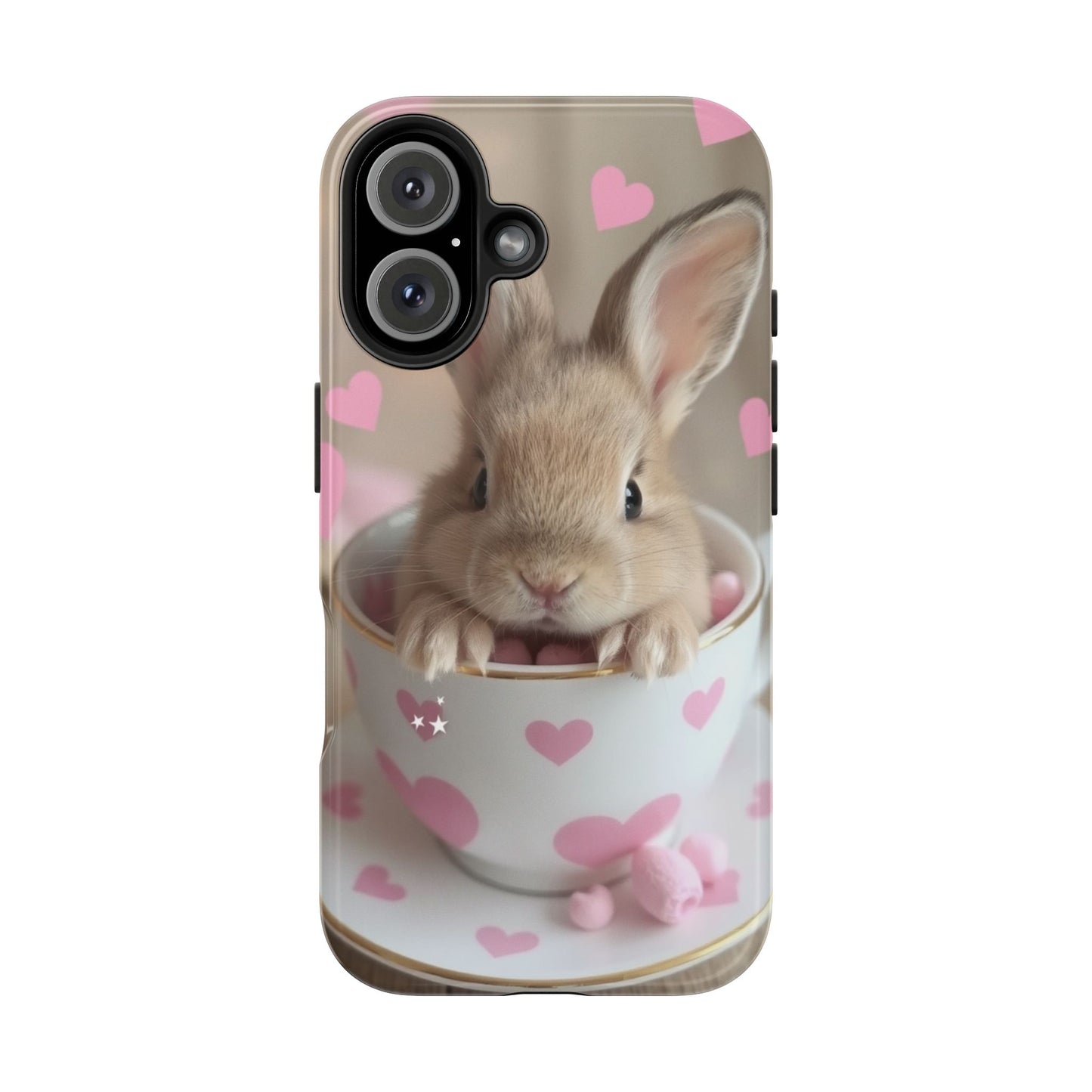 Adorable Bunny Phone Case with Heart Design - Cute Gift for Animal Lovers