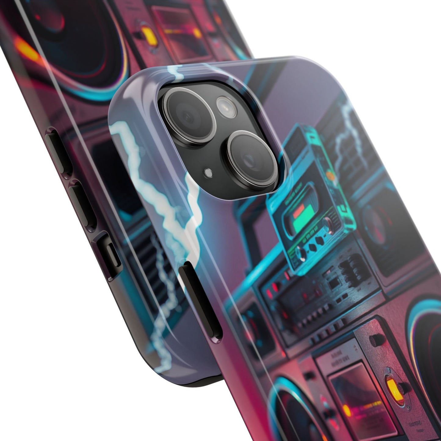 Retro Boombox Tough Phone Case – Vibrant Protection for Music Lovers
